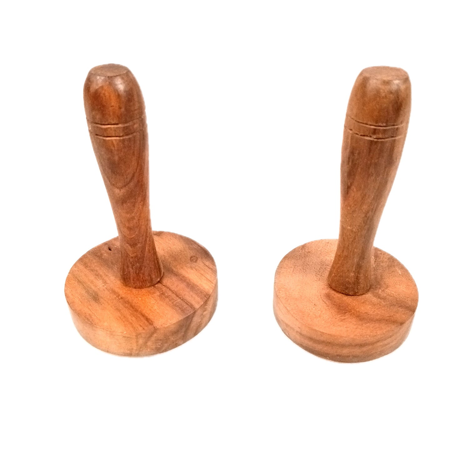 Wooden Hand Masher | Roti Presser | Paratha Sekni - For Parantha, Vegetable, Potato, Pav Bhaji | For Home & Kitchen - 5 Inch (Pack of 2) - Apkamart