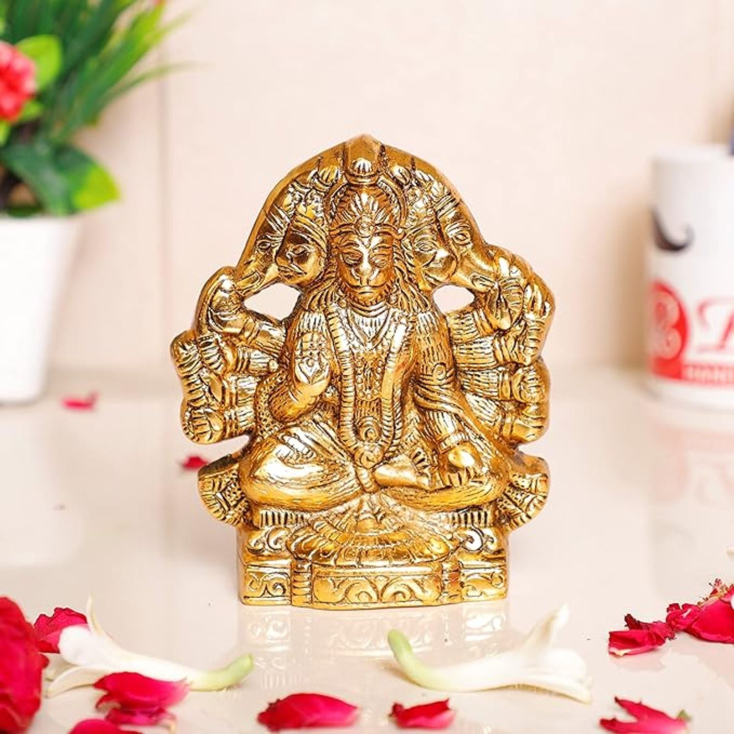 Hanuman ji Wall Hanging | Bajarangbali Wall Art - for Home, Puja, Living Room & Office | Antique Wall Idol for Religious & Spiritual Decor - 5 Inch - Apkamart