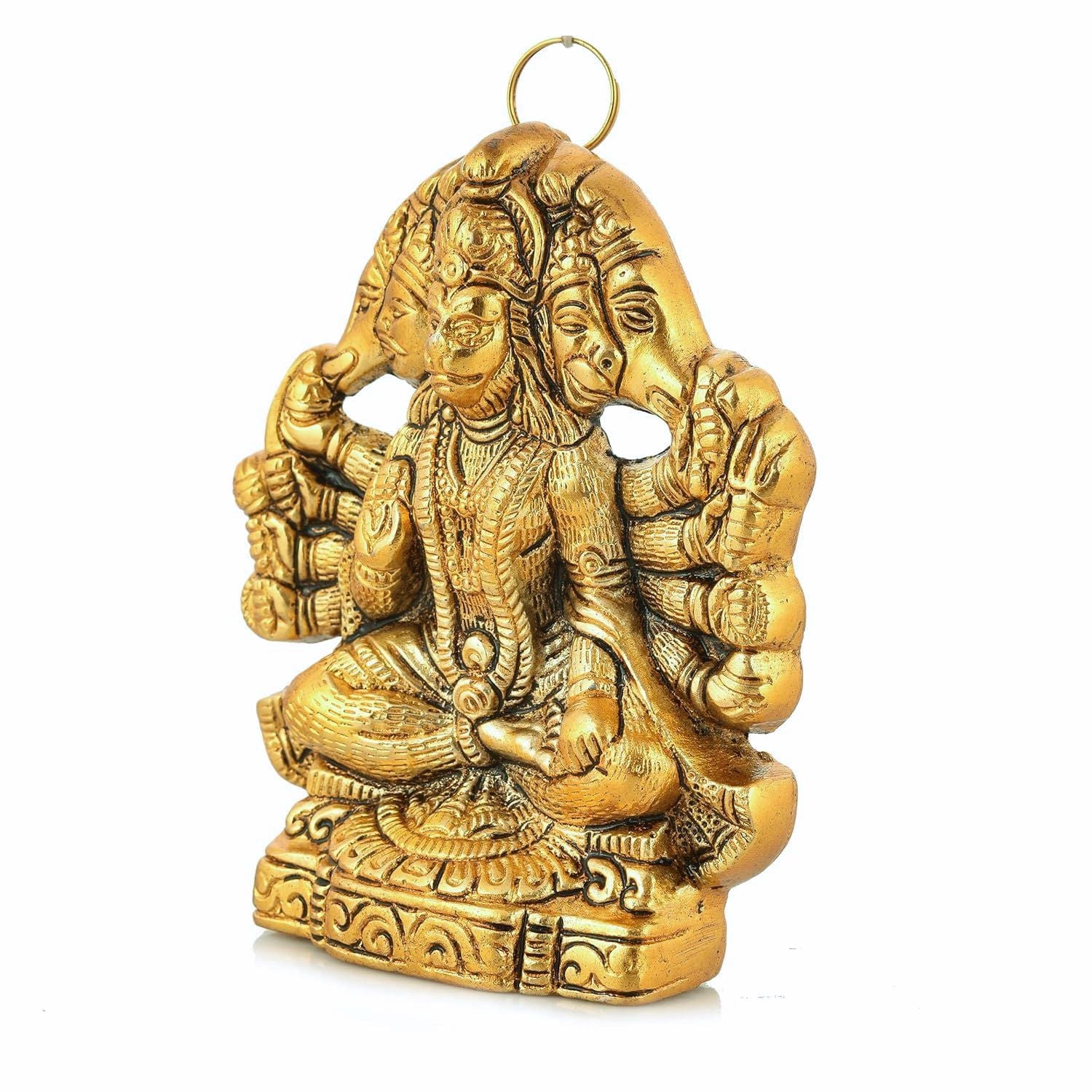 Hanuman ji Wall Hanging | Bajarangbali Wall Art - for Home, Puja, Living Room & Office | Antique Wall Idol for Religious & Spiritual Decor - 5 Inch - Apkamart
