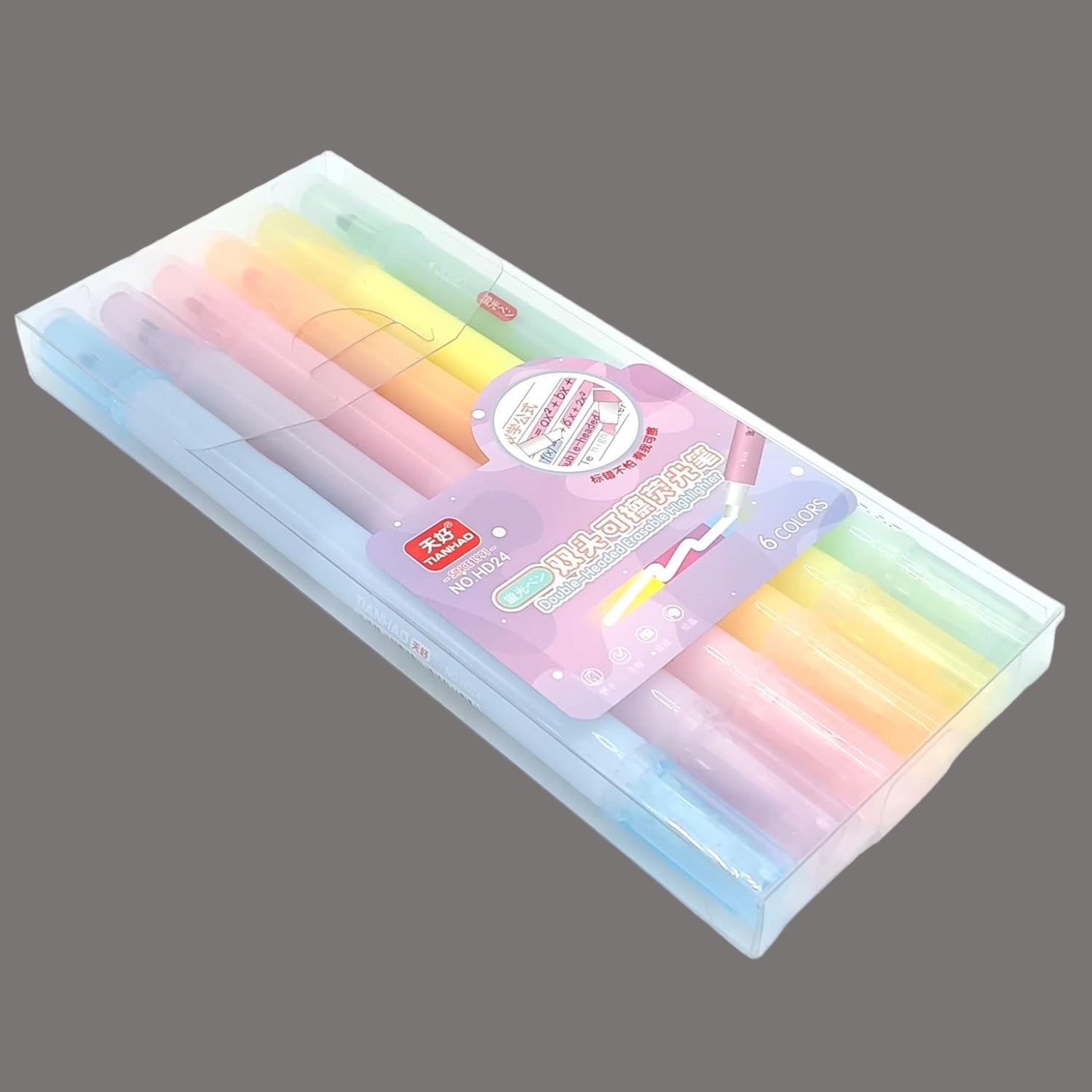 Highlighters | Double Headed Erasable Marker Pen Hi-lighters - for Girls, Boys, School, Crafts, Drawing, Birthday Gift & Return Gifts - Apkamart