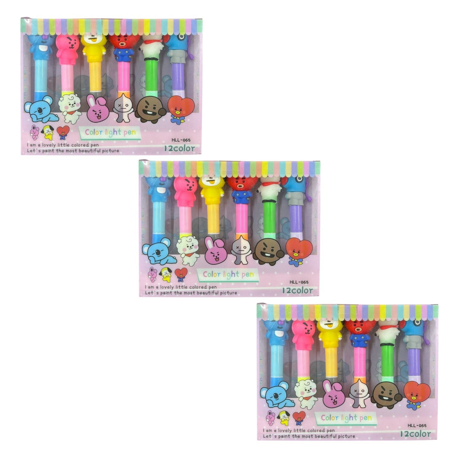 Highlighter Pen | Chisel Tip Fluorescent Marker Pens for Kids, Girls, Boys & Students | 6 Pens in Each Pack | Smooth Writing Highlighters for School, Office - Apkamart #Style_Pack Of 3