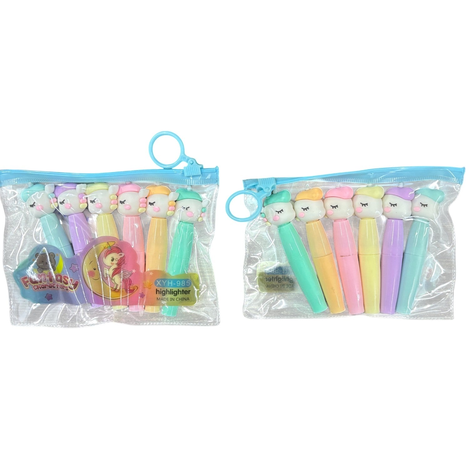 Highlighter Set | 6 Multicolor Pens in Each Set | Cute Cartoon Highlighters for Kids | Fun Stationery for School, Drawing, Art, Journaling, Study & Return Gifts - Apkamart #Style_Pack Of 2