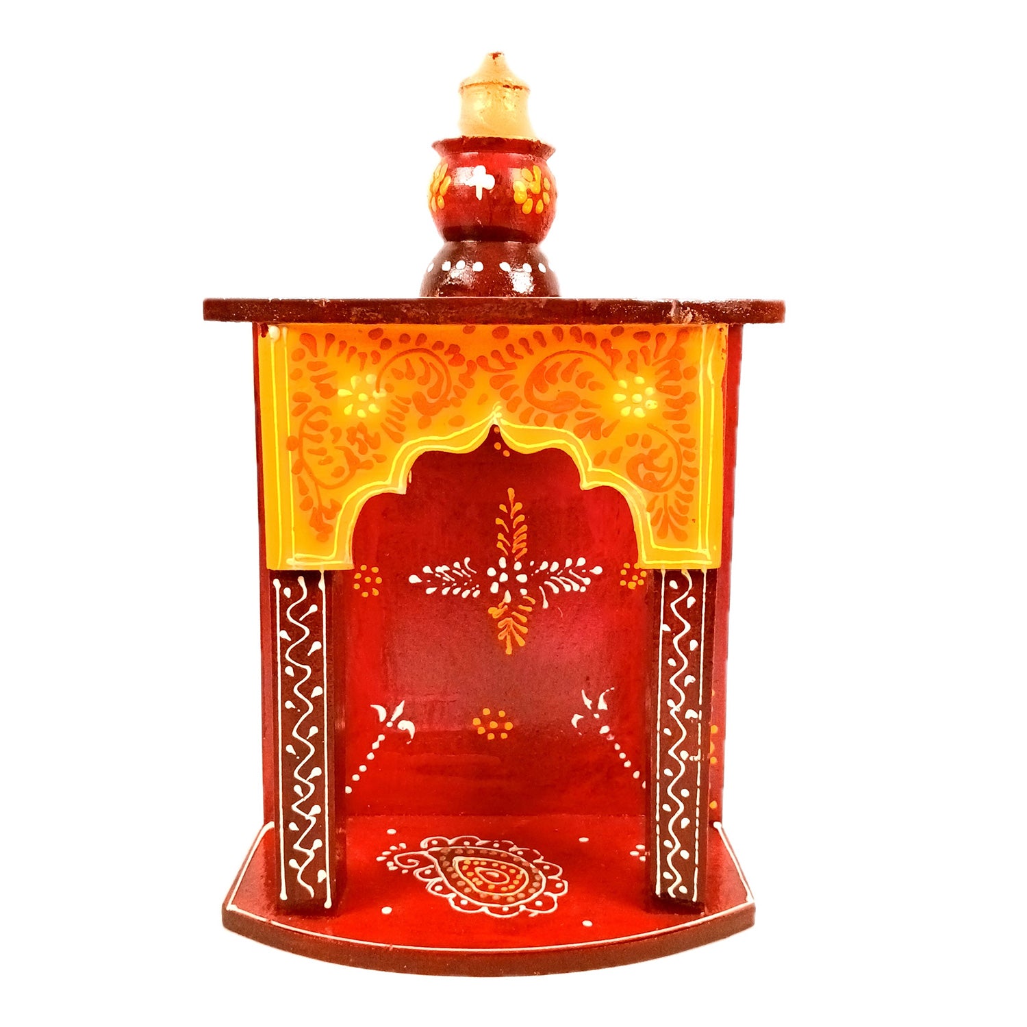 Pooja Temple Hanging | God Temple For Home | Wooden Mandir Stand | Puja Unit Small Wall Mounted – For Ghar, Office & Shop - 11 Inch - Apkamart