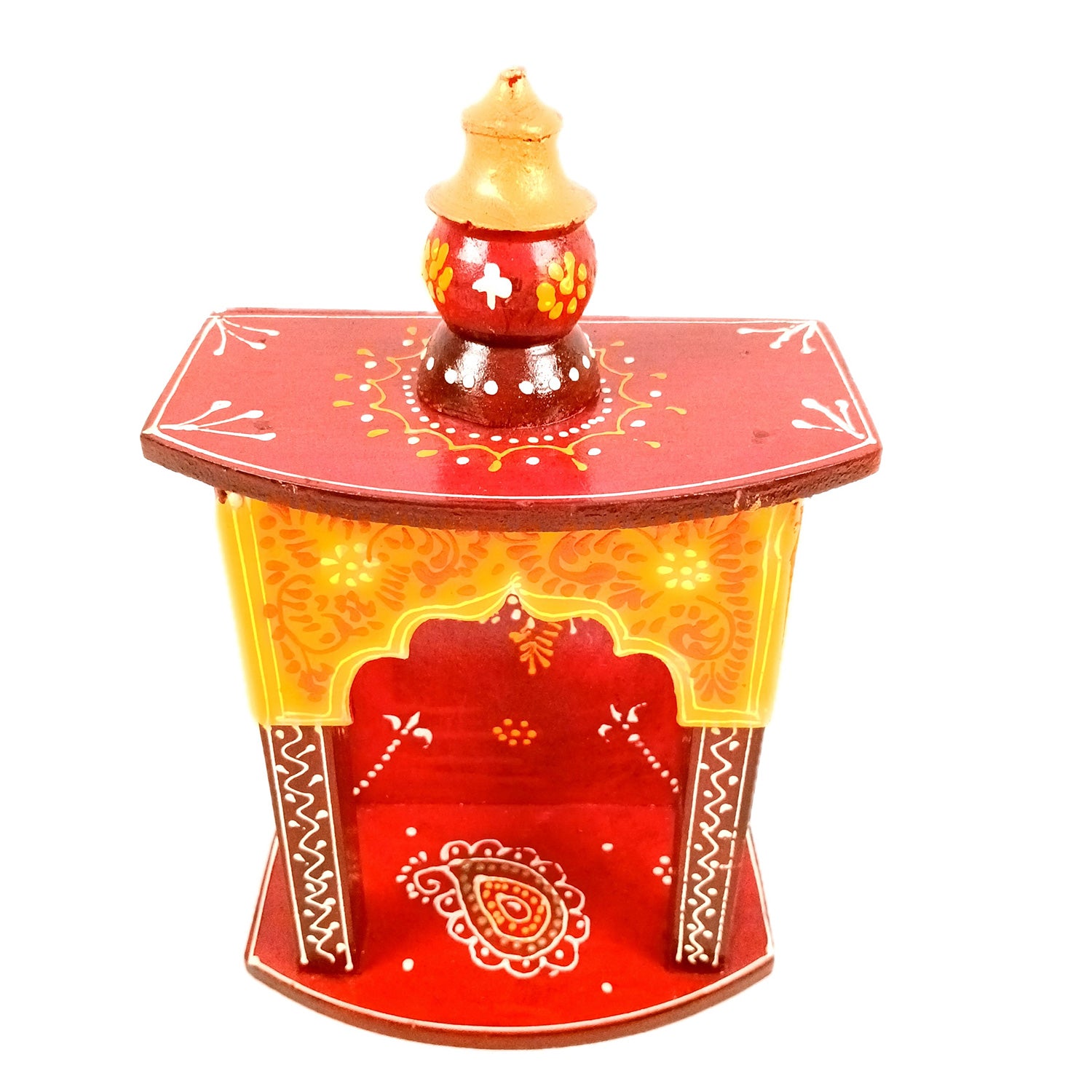 Pooja Temple Hanging | God Temple For Home | Wooden Mandir Stand | Puja Unit Small Wall Mounted – For Ghar, Office & Shop - 11 Inch - Apkamart