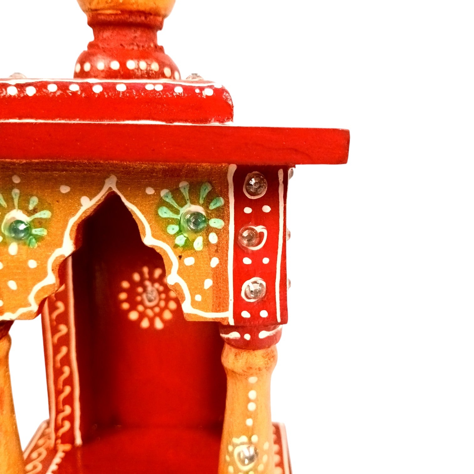 Wooden Temple | Wooden Mandir for Home & Office | Single Idol Pooja Mandir – Compact & Handcrafted Temple for One God Idol – Ideal for Puja Room, Gift & Home Decor - 10 Inch - Apkamart