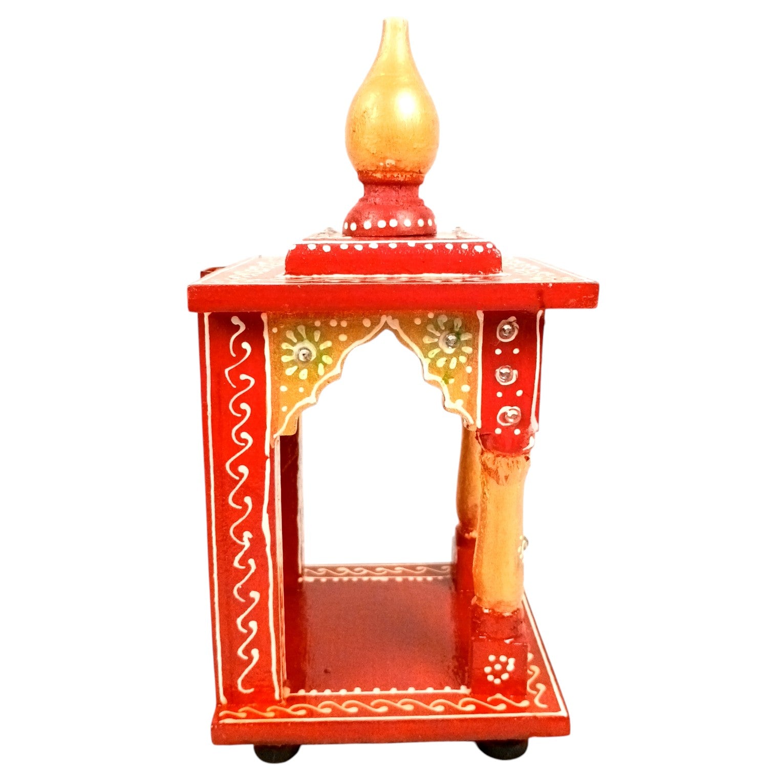 Wooden Temple | Wooden Mandir for Home & Office | Single Idol Pooja Mandir – Compact & Handcrafted Temple for One God Idol – Ideal for Puja Room, Gift & Home Decor - 10 Inch - Apkamart