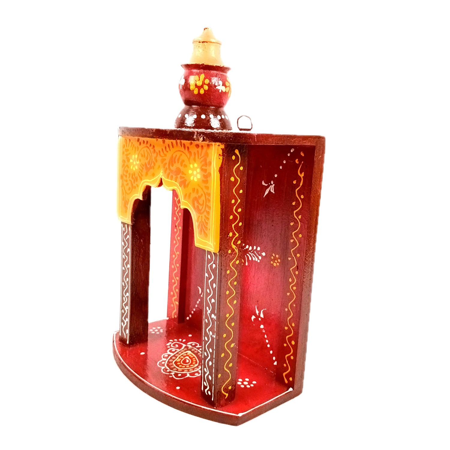 Pooja Temple Hanging | God Temple For Home | Wooden Mandir Stand | Puja Unit Small Wall Mounted – For Ghar, Office & Shop - 11 Inch - Apkamart
