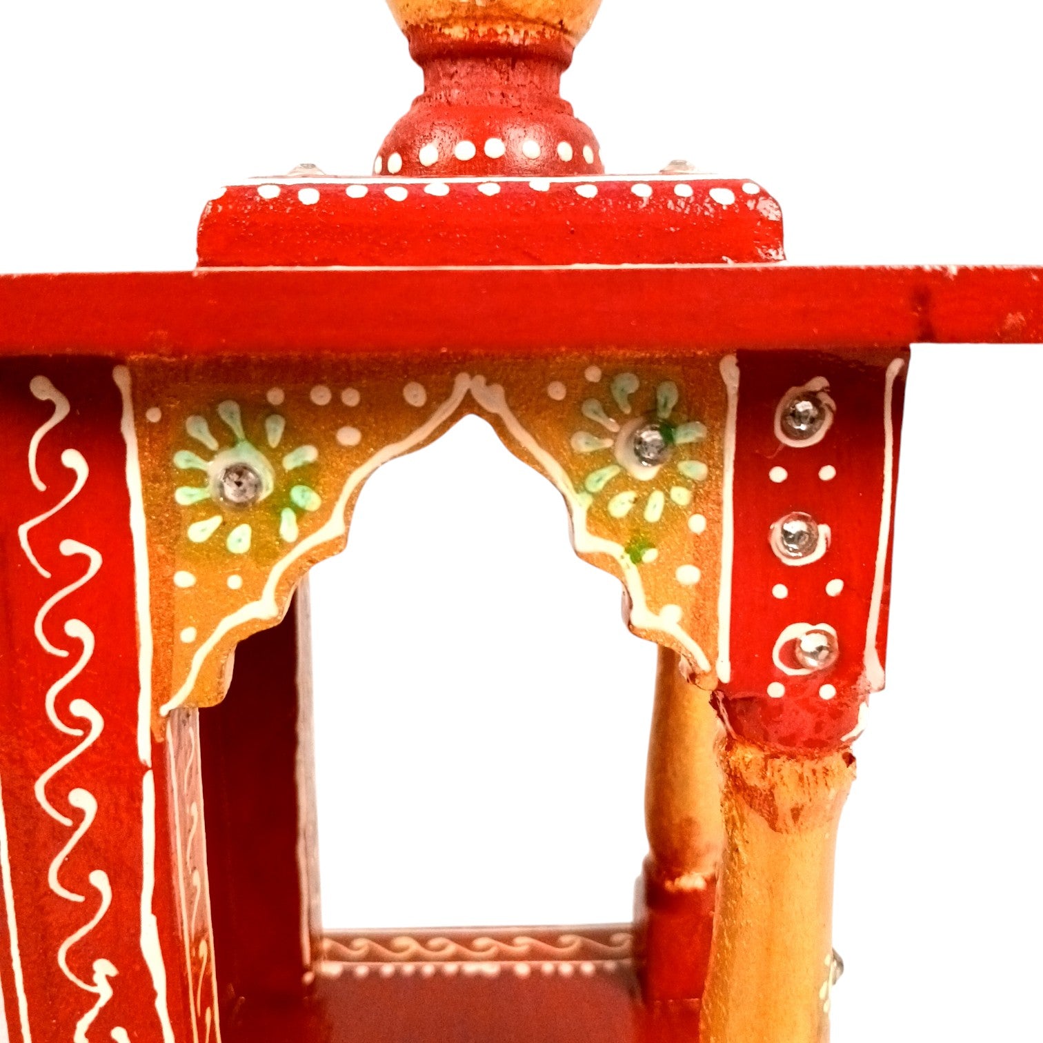 Wooden Temple | Wooden Mandir for Home & Office | Single Idol Pooja Mandir – Compact & Handcrafted Temple for One God Idol – Ideal for Puja Room, Gift & Home Decor - 10 Inch - Apkamart
