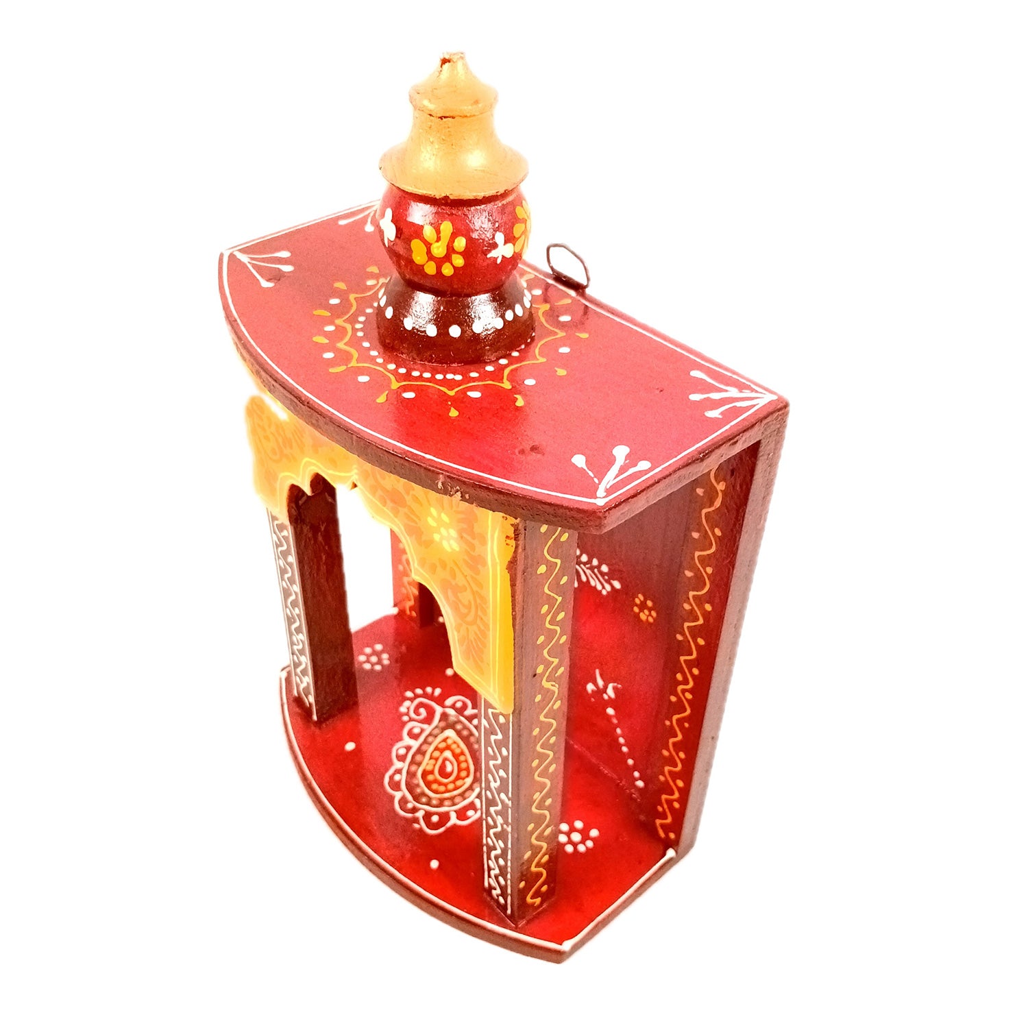 Pooja Temple Hanging | God Temple For Home | Wooden Mandir Stand | Puja Unit Small Wall Mounted – For Ghar, Office & Shop - 11 Inch - Apkamart