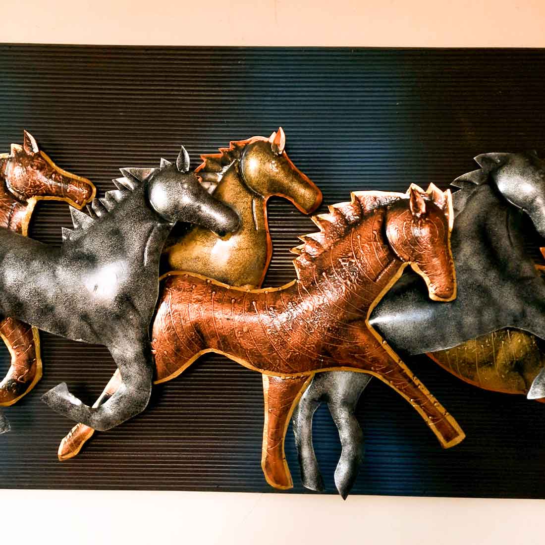 7 Running Horse Wall Hanging with LED Lights | Backlit Horse Wall Decor - for Vastu, Feng Shui, Living Room, Home, Wall Decor & Gifts - 60 inch - Apkamart