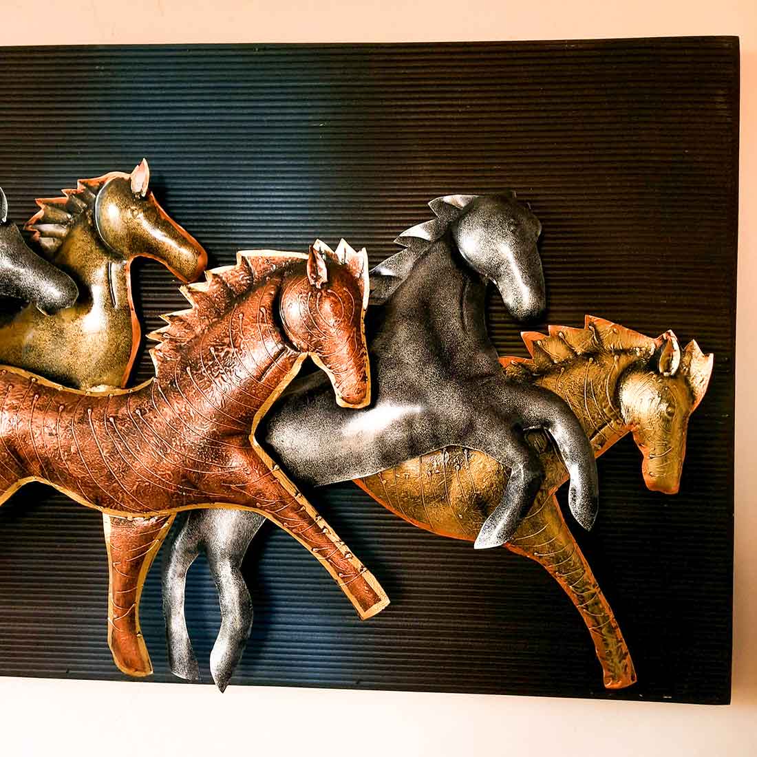 7 Running Horse Wall Hanging with LED Lights | Backlit Horse Wall Decor - for Vastu, Feng Shui, Living Room, Home, Wall Decor & Gifts - 60 inch - Apkamart