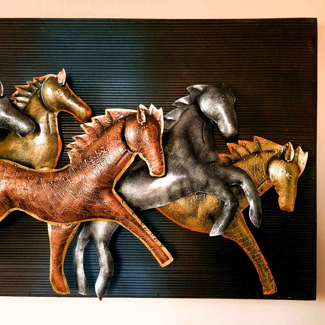 7 Running Horse Wall Hanging with LED Lights | Backlit Horse Wall Decor - for Vastu, Feng Shui, Living Room, Home, Wall Decor & Gifts - 60 inch - Apkamart