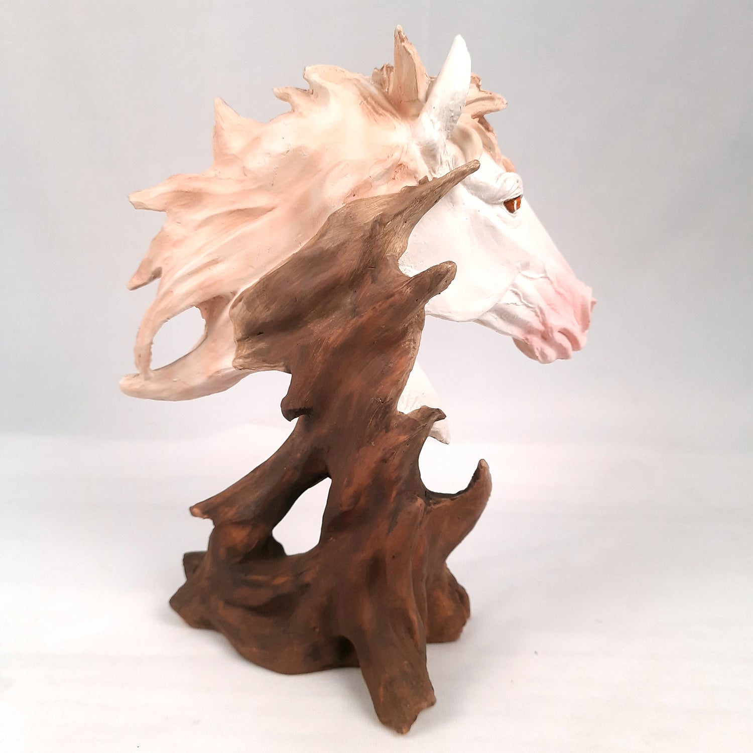 Horse Statue | Horse Face Showpiece Vastu, Fengshui Figurine | Animal Figurines - For Home, Living room Decor, Gifts, For Money & Wealth - 10 Inch - Apkamart #Color_White
