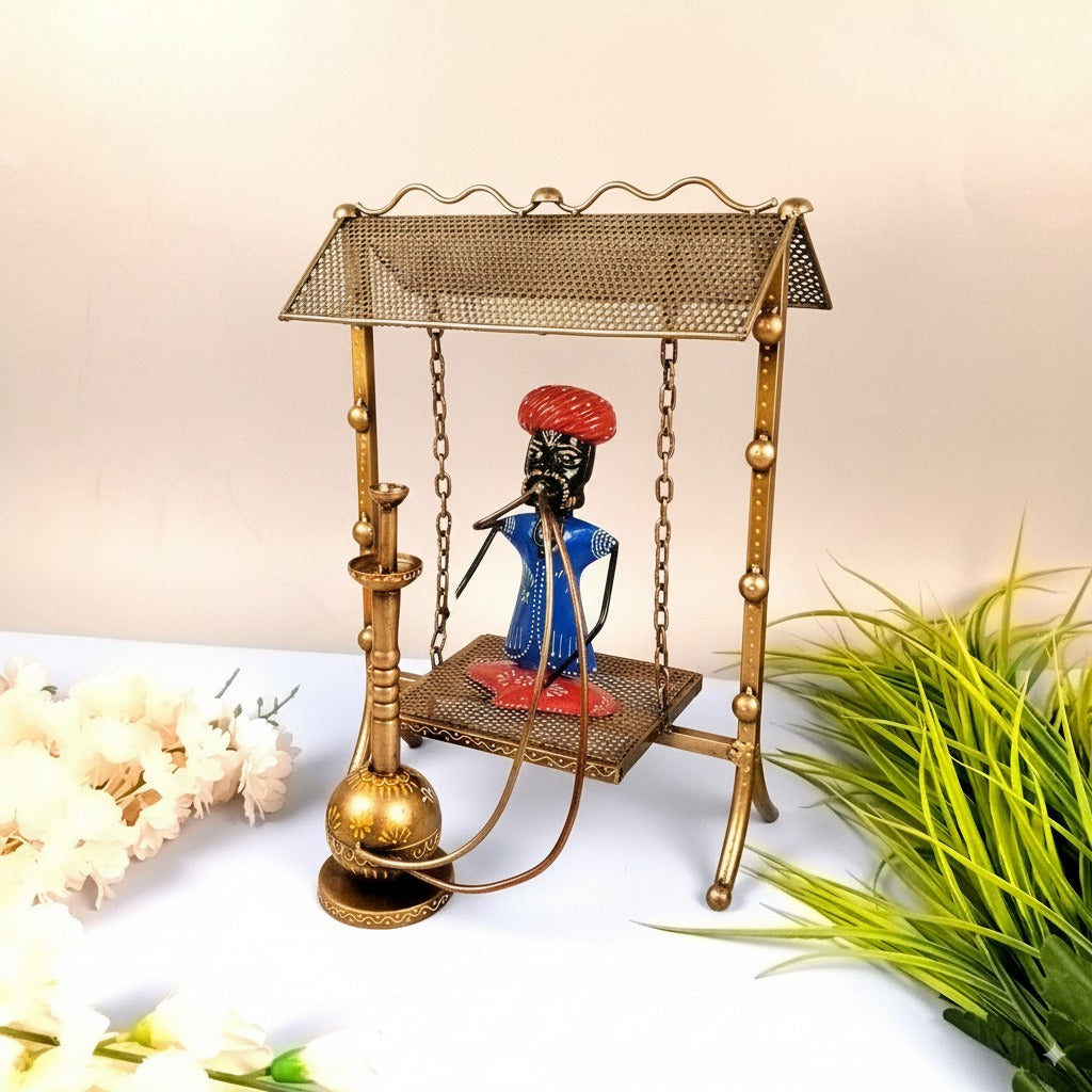 Decorative Hukka Man Showpiece for Home Décor | Stylish Hukah Table Decor & Gift Item | Elegant Figurine Huka Man for Living Room, Bedroom & Office Decoration - 17 Inch - Apkamart