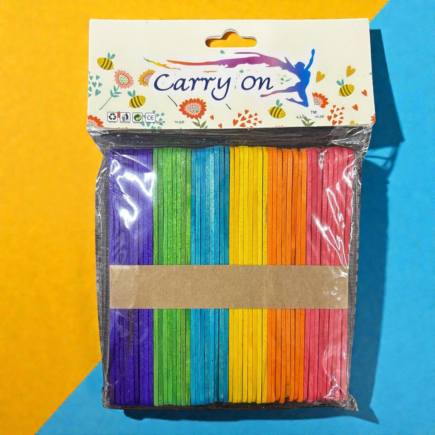 Multicolor Ice Cream Stick Wooden Ice Cream Sticks for Craft DIY Projects Ice Cream Stick for Craft Return Gift Kids Art Supplies - Apkamart #Style_Pack Of 1