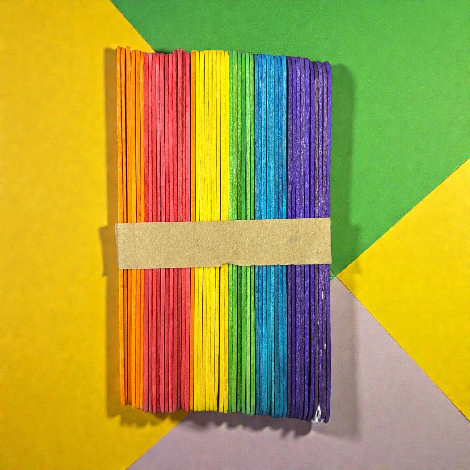 Multicolor Ice Cream Stick Wooden Ice Cream Sticks for Craft DIY Projects Stick for Craft Return Gift Kids Art Supplies - Pack Of 1 - Apkamart