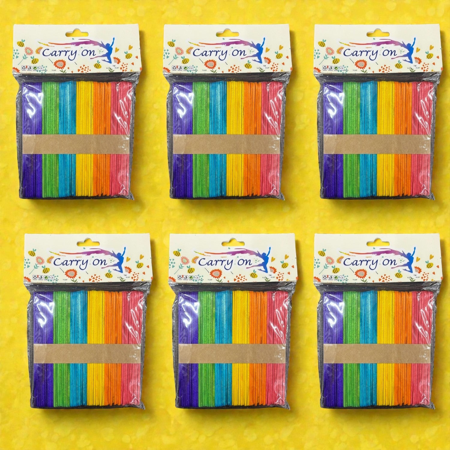 Multicolor Ice Cream Stick Wooden Ice Cream Sticks for Craft DIY Projects Ice Cream Stick for Craft Return Gift Kids Art Supplies - Apkamart #Style_Pack Of 6