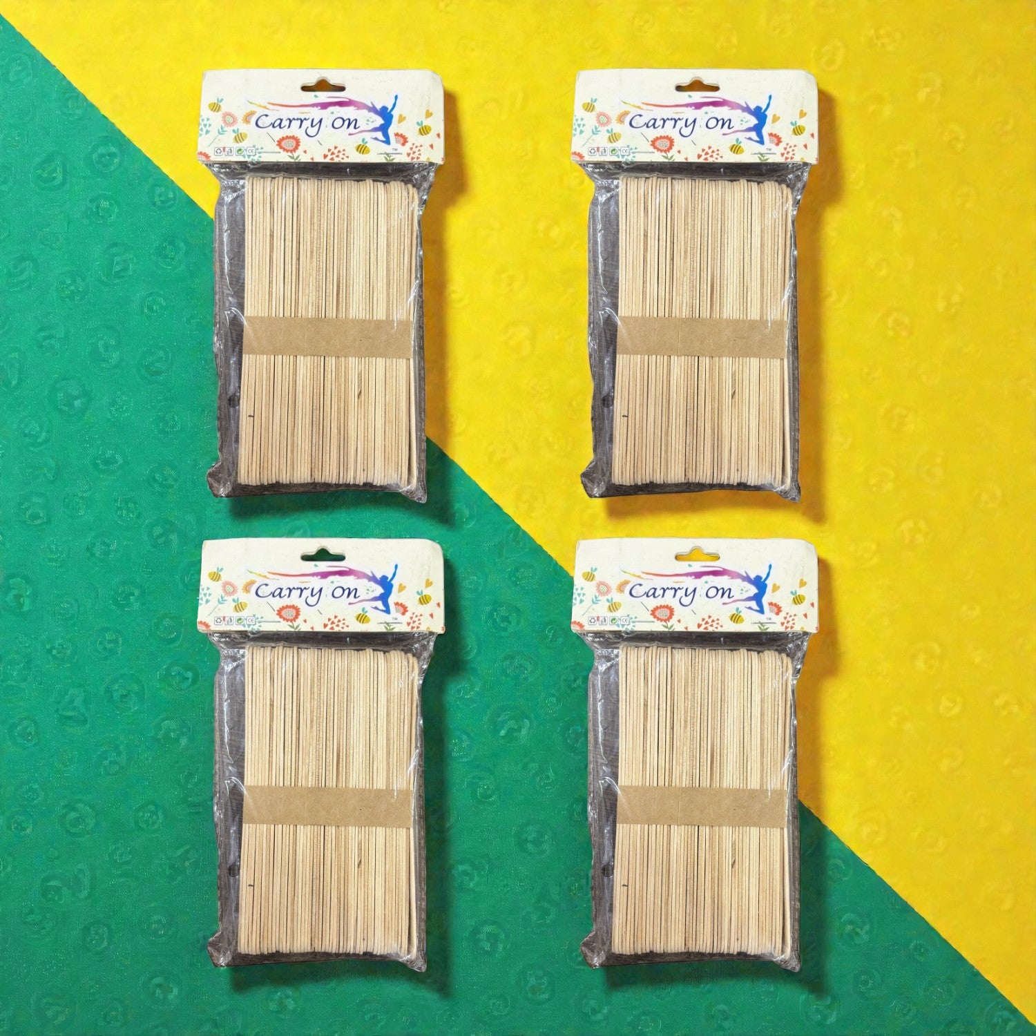 Ice Cream Stick Wooden Ice Cream Sticks for Craft DIY Projects Ice Cream Stick for Craft Return Gift Kids Art Supplies - Apkamart #Style_Pack Of 4