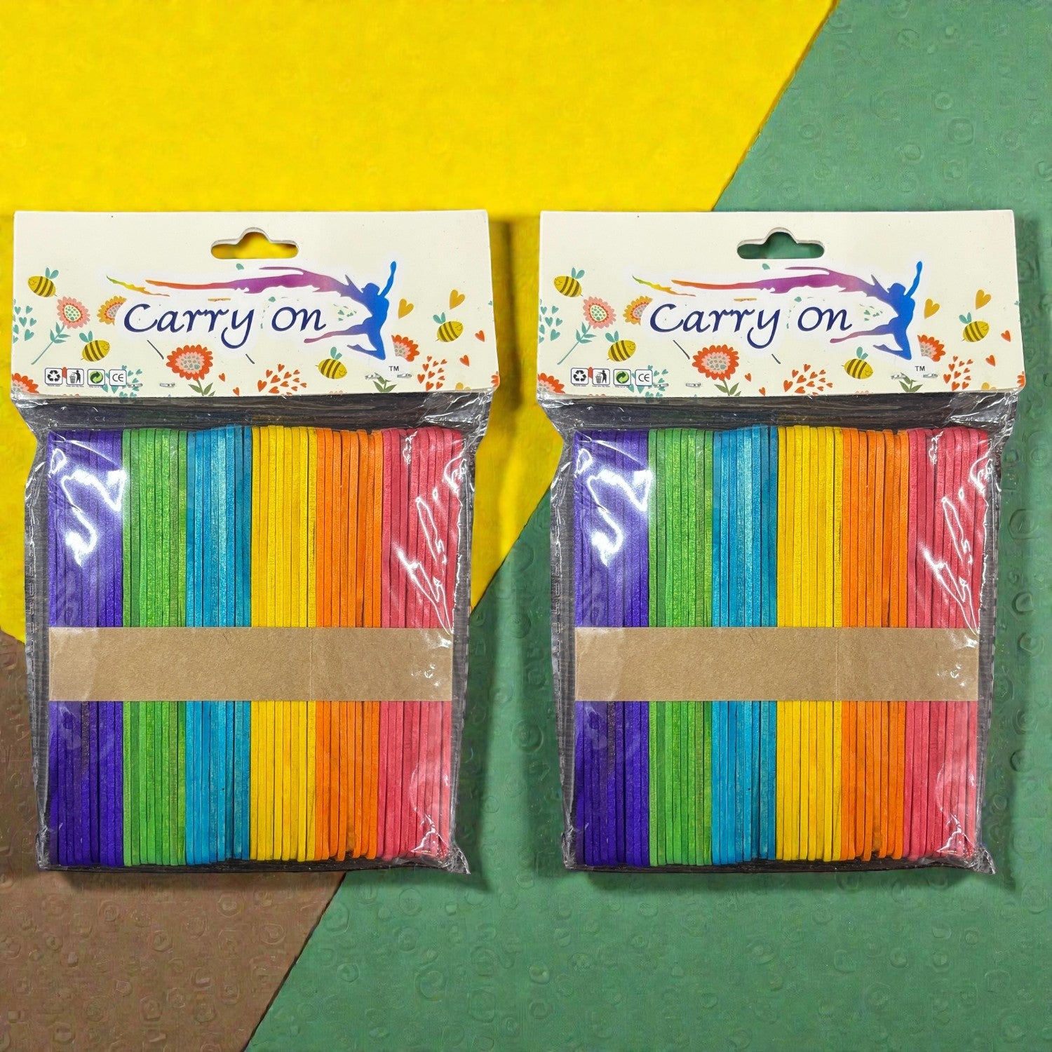 Multicolor Ice Cream Stick Wooden Ice Cream Sticks for Craft DIY Projects Ice Cream Stick for Craft Return Gift Kids Art Supplies - Apkamart #Style_Pack Of 2