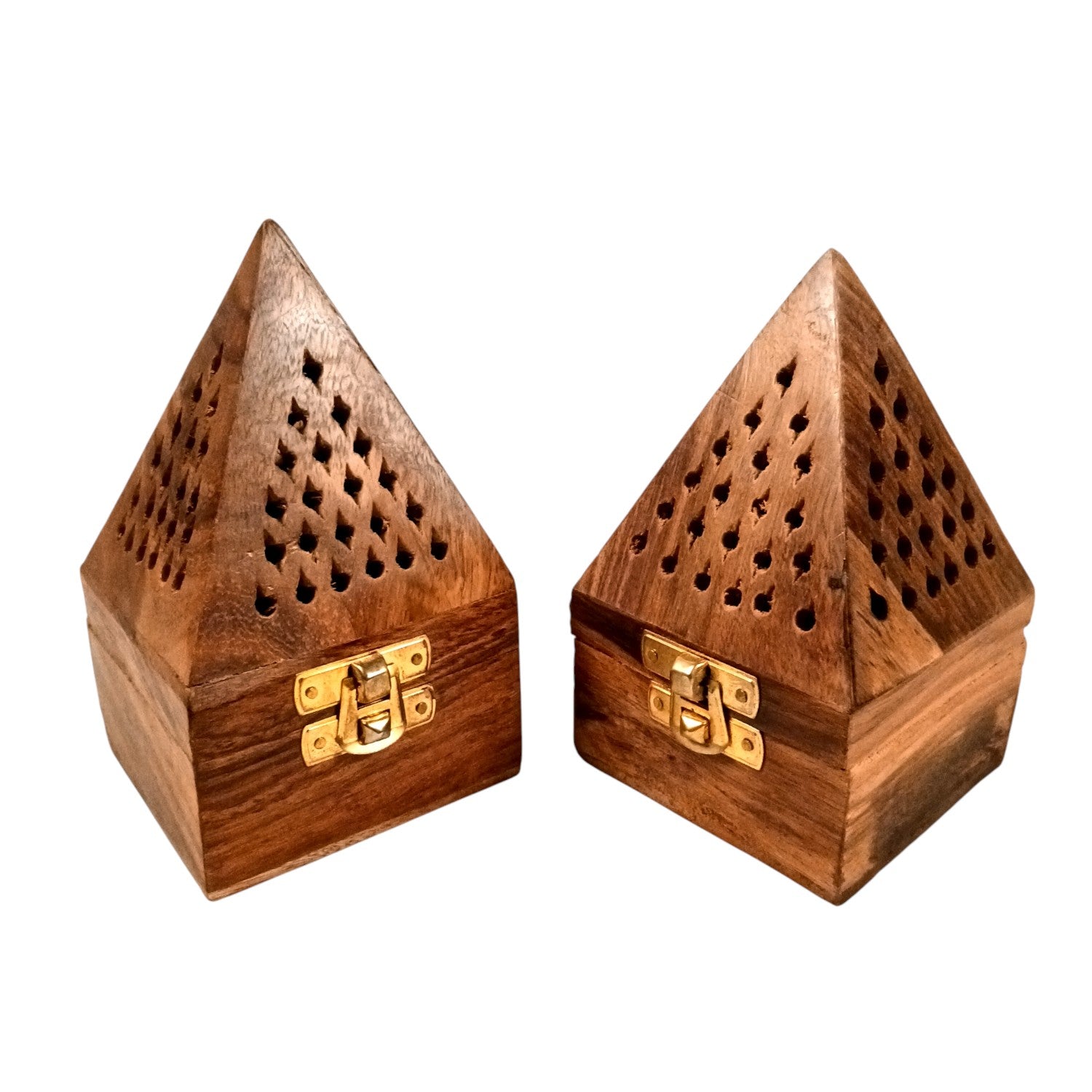 Agarbatti Incense Holder Box & Dhoop Stand | Wooden Sambrani | Ash Catcher Dhup Dani - For Temple, Pooja Room Décor, Puja Item for Home & Mandir - 5 Inch (Pack Of 2) - Apkamart