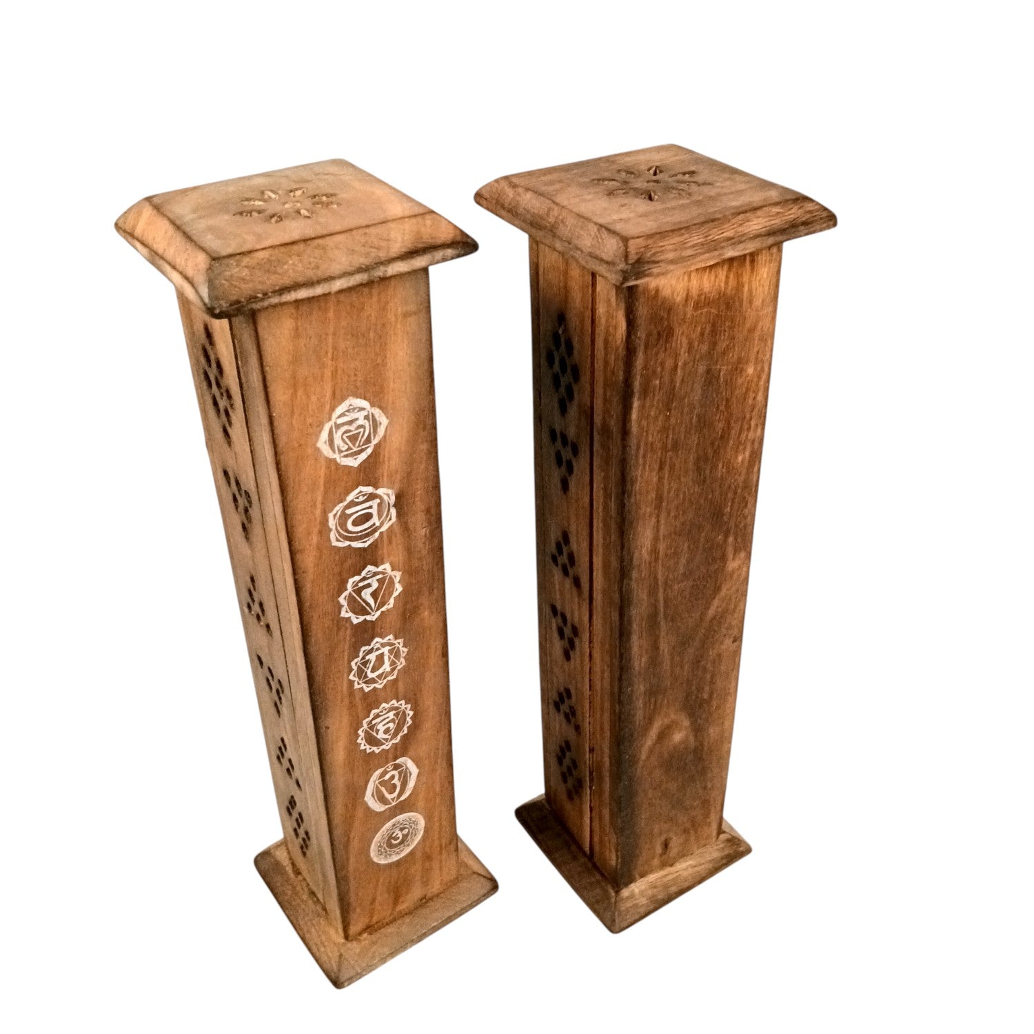 Agarbatti Incense Holder Box & Dhoop Stand | Wooden Sambrani | Ash Catcher Dhup Dani - For Temple, Pooja Room Décor, Puja Item for Home & Mandir - 12 Inch (Pack Of 2) - Apkamart