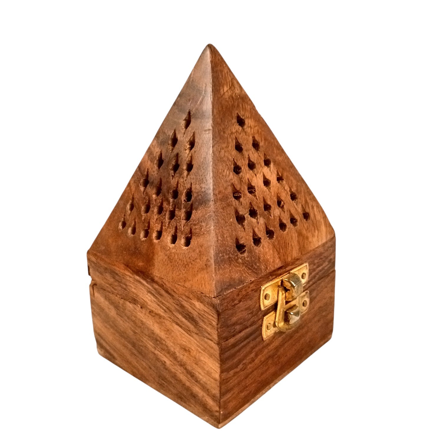 Agarbatti Incense Holder Box & Dhoop Stand | Wooden Sambrani | Ash Catcher Dhup Dani - For Temple, Pooja Room Décor, Puja Item for Home & Mandir - 5 Inch