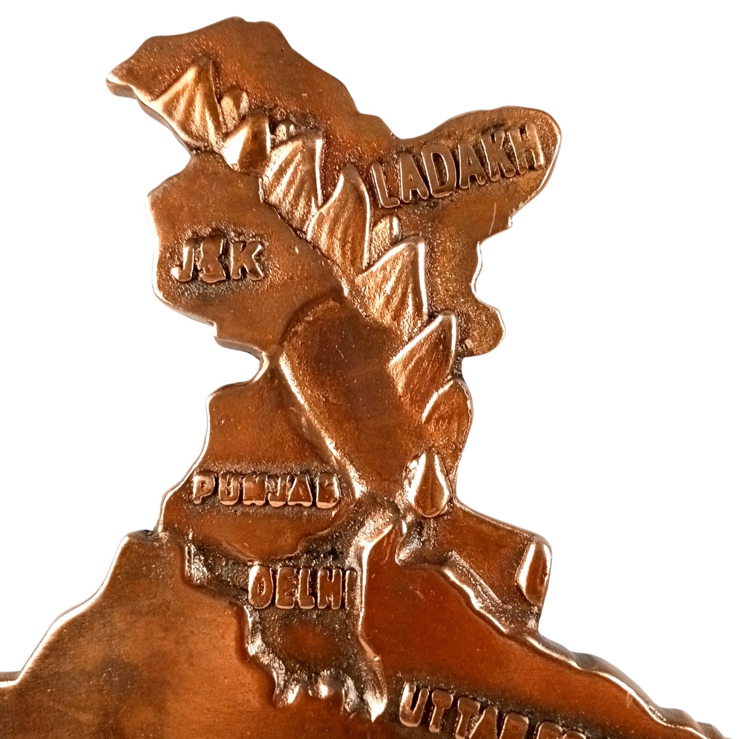India Map Showpiece | Copper Patriotic Statue for Home Decor, Restaurant, Showcase | Handicraft Home Decoration Item | Farewell & Birthday Gift - 28 Inch - Apkamart