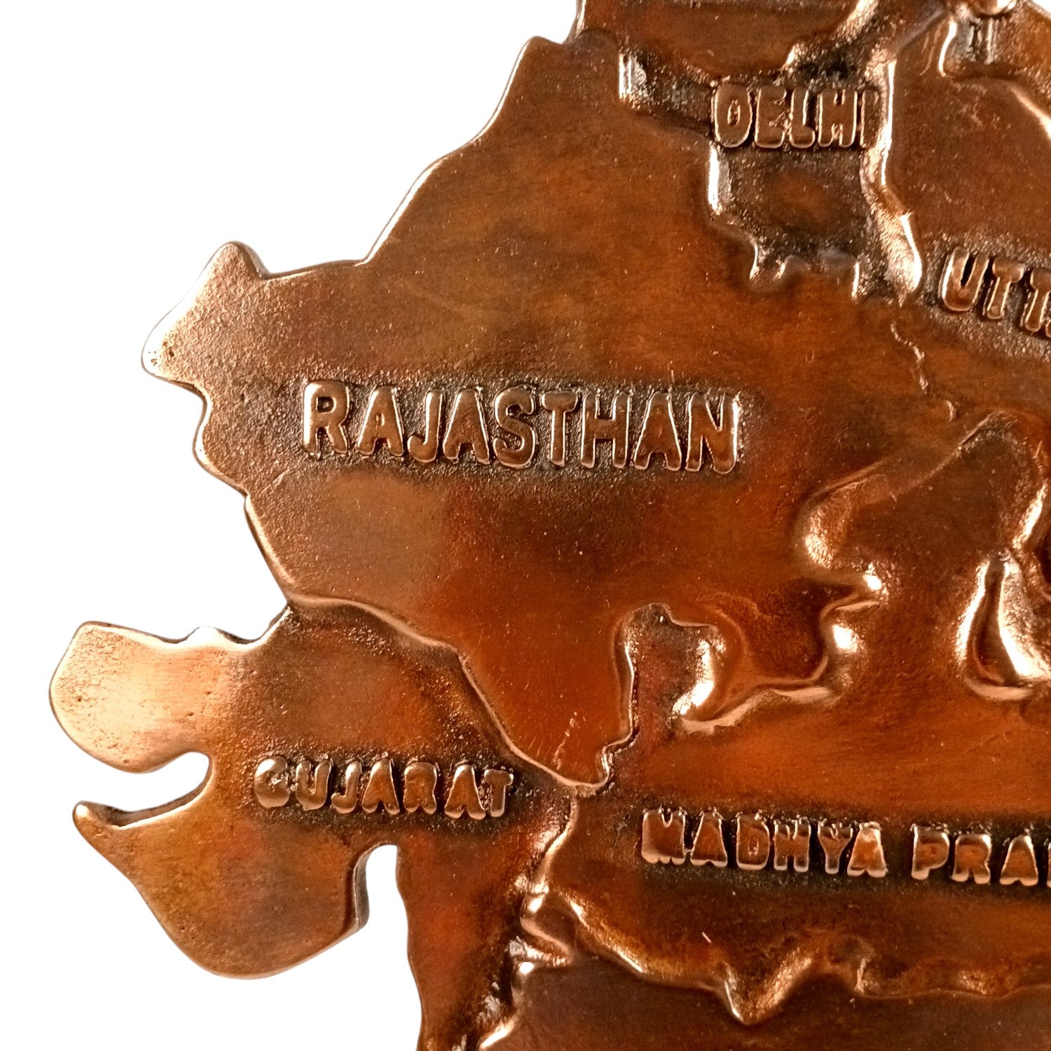 India Map Showpiece | Copper Patriotic Statue for Home Decor, Restaurant, Showcase | Handicraft Home Decoration Item | Farewell & Birthday Gift - 28 Inch - Apkamart