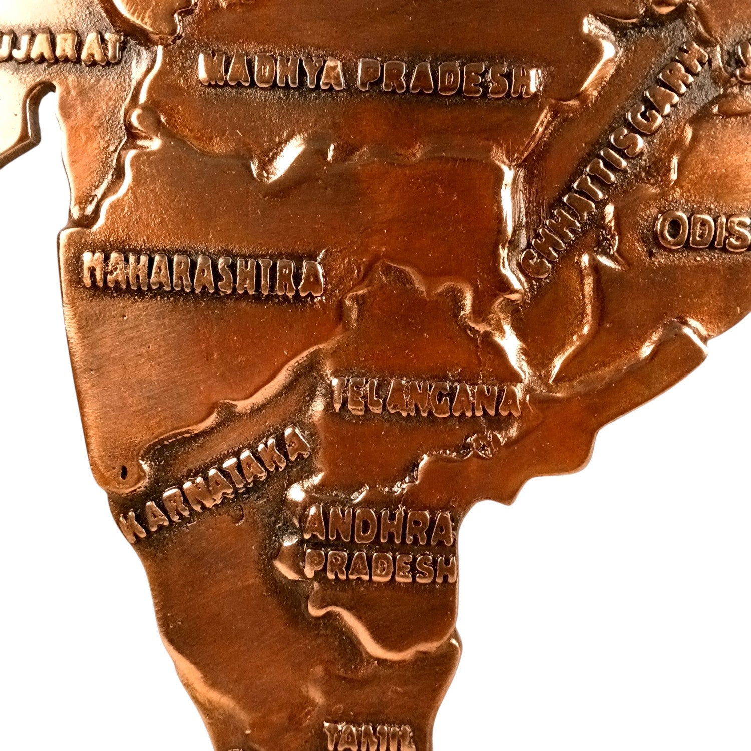 India Map Showpiece | Copper Patriotic Statue for Home Decor, Restaurant, Showcase | Handicraft Home Decoration Item | Farewell & Birthday Gift - 28 Inch - Apkamart