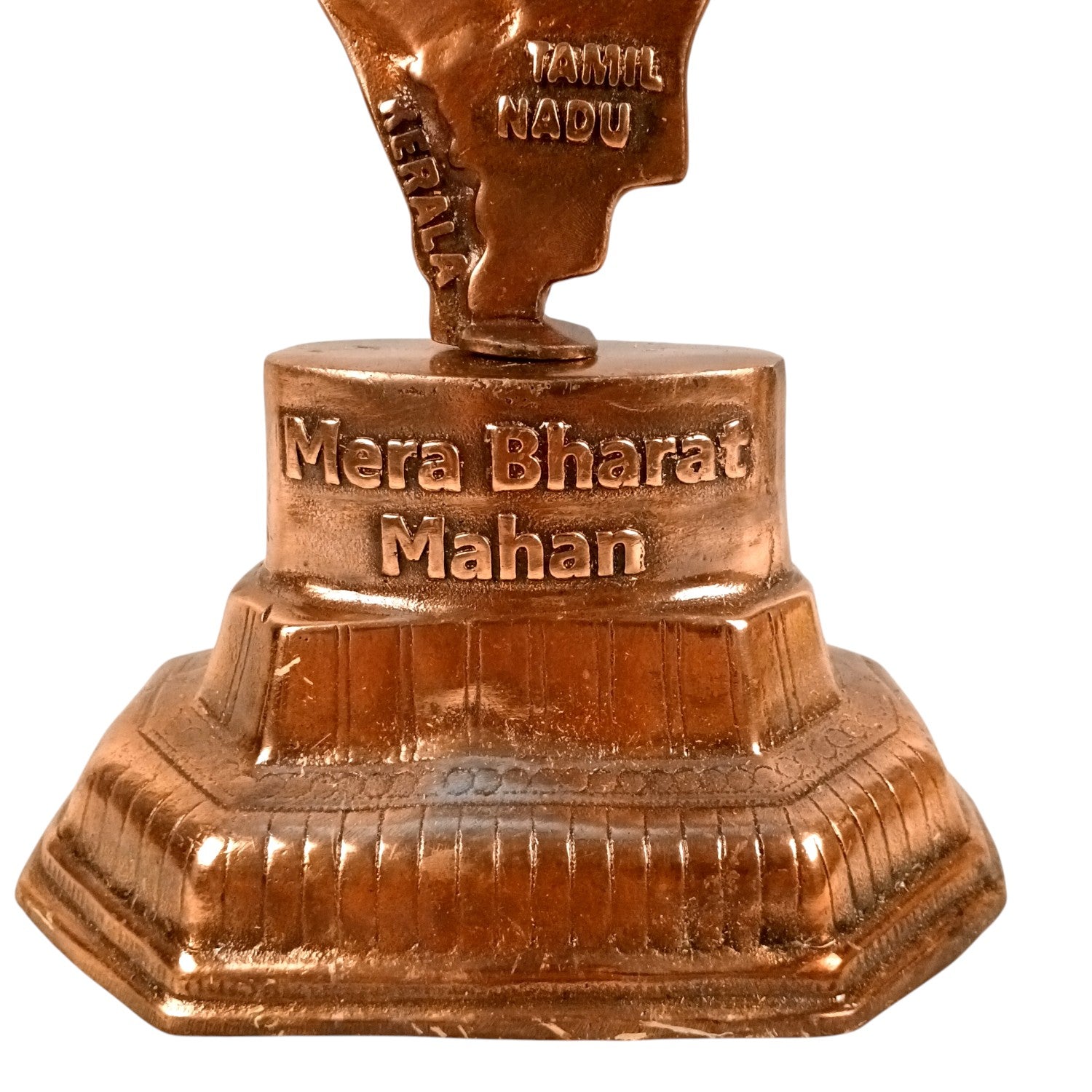 India Map Showpiece | Copper Patriotic Statue for Home Decor, Restaurant, Showcase | Handicraft Home Decoration Item | Farewell & Birthday Gift - 28 Inch - Apkamart