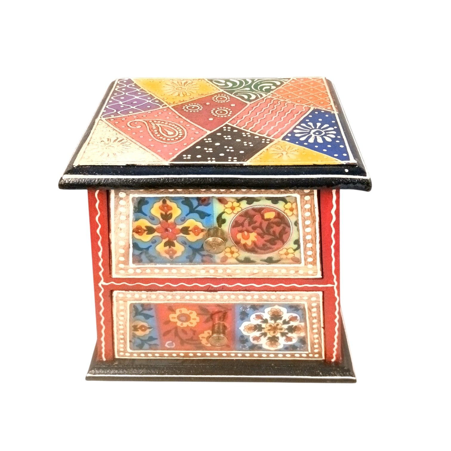 Jewellery Box With 2 Drawers For Dressing Table - 7 Inch - Apkamart