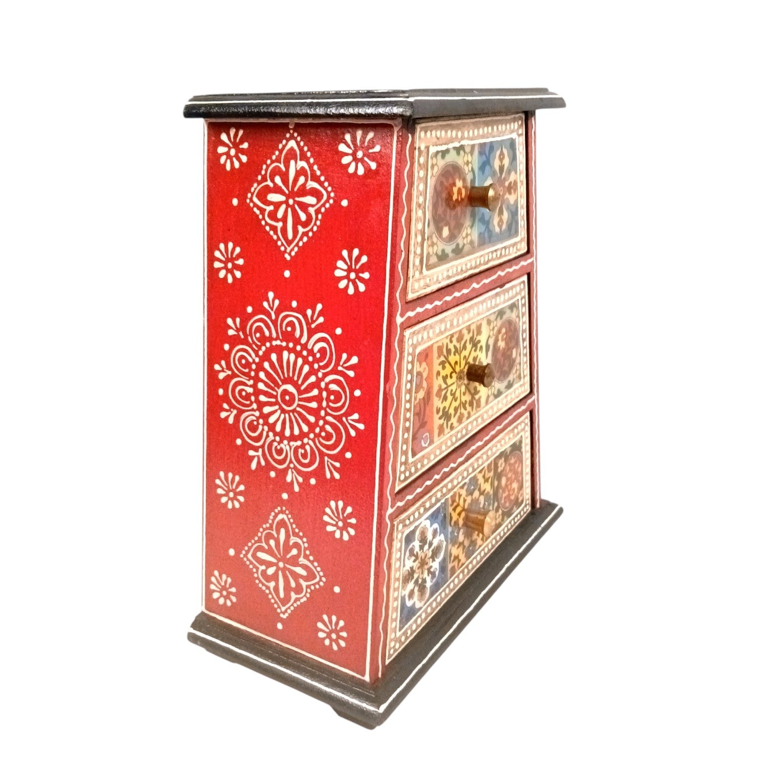 Jewellery Box With 3 Drawers For Dressing Table - 10 Inch - Apkamart