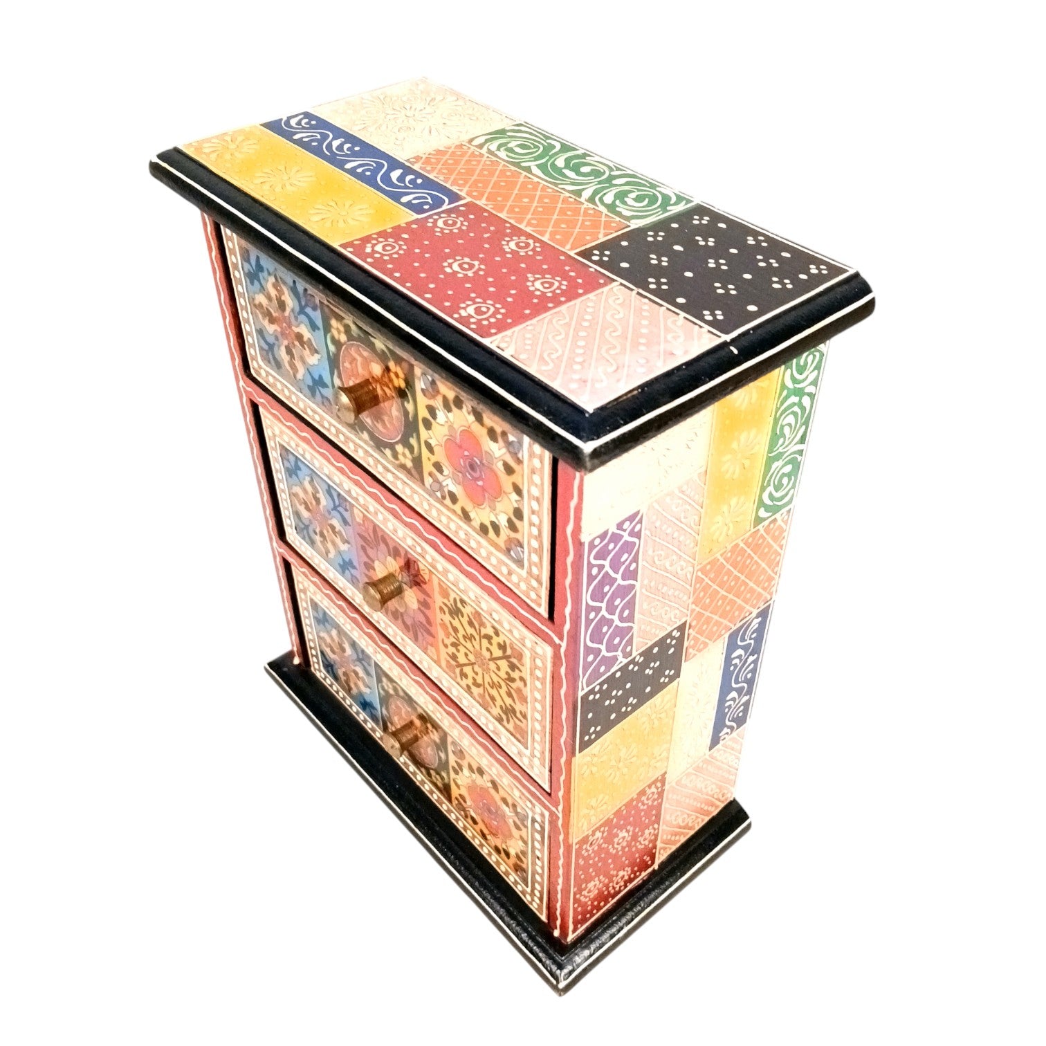 Jewellery Box | Wooden Jewellery Organizer with 3 Drawers | Storage Case for Rings, Earrings, Chains, Bangles & Makeup | Vanity Box for Women & Girls – 11 Inch - Apkamart #Style_Design 1