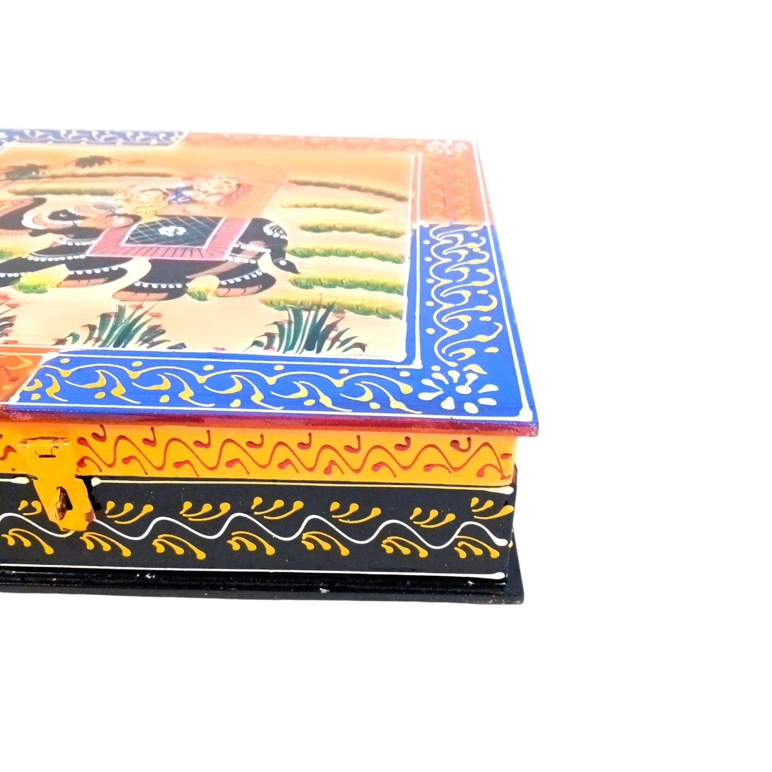 Jewellery Box with Elephant Design | Handcrafted Decorative Storage Box for Jewellery, Keepsakes & Gifting | Traditional Wooden Organizer for Home Decor - 12 Inch - Apkamart