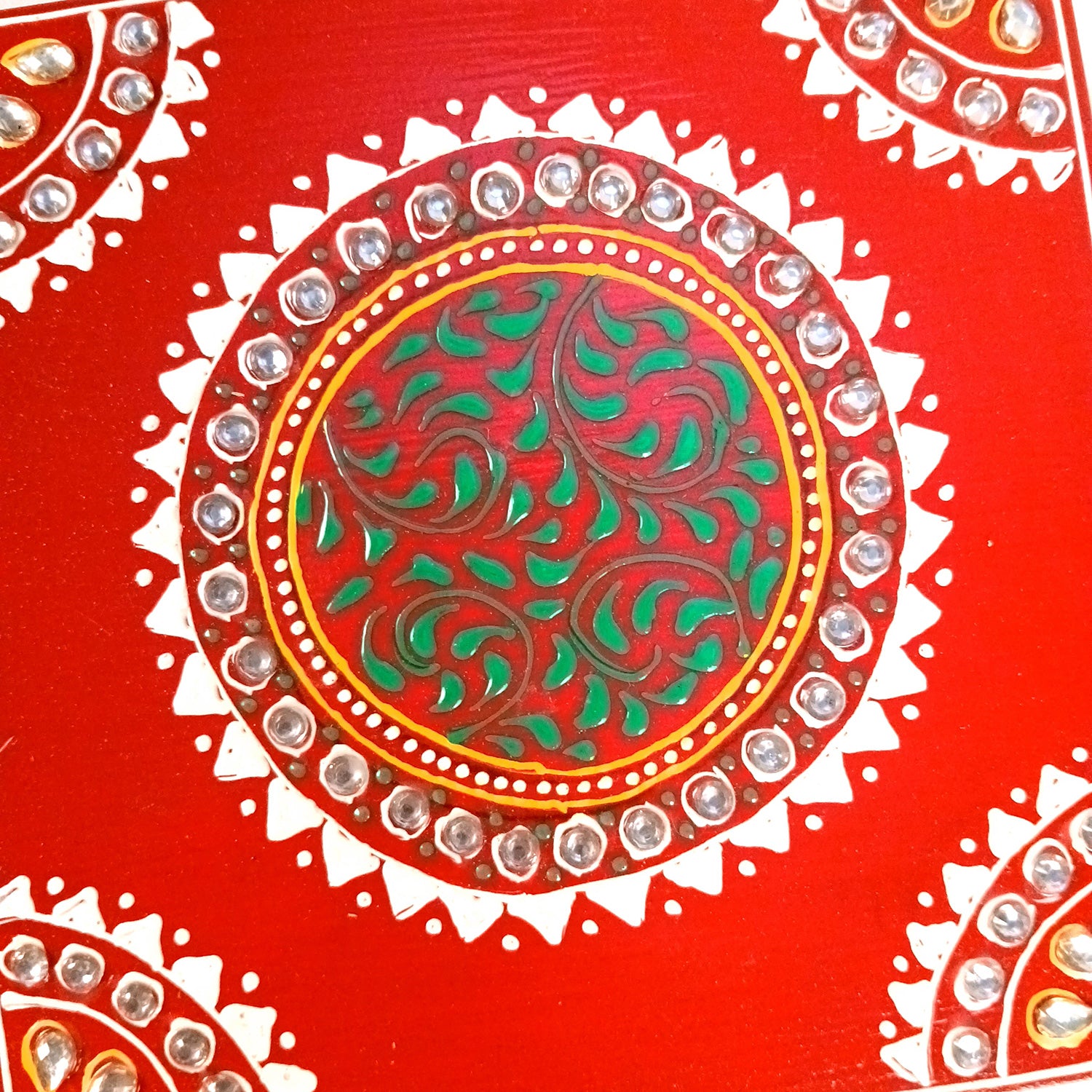 Jewellery Box | Decorative Wooden Jewelry Box - For Home, Table, Organizing Earring, Rings, Necklace & Gifts - 6 Inch - Apkamart #Colour_Red