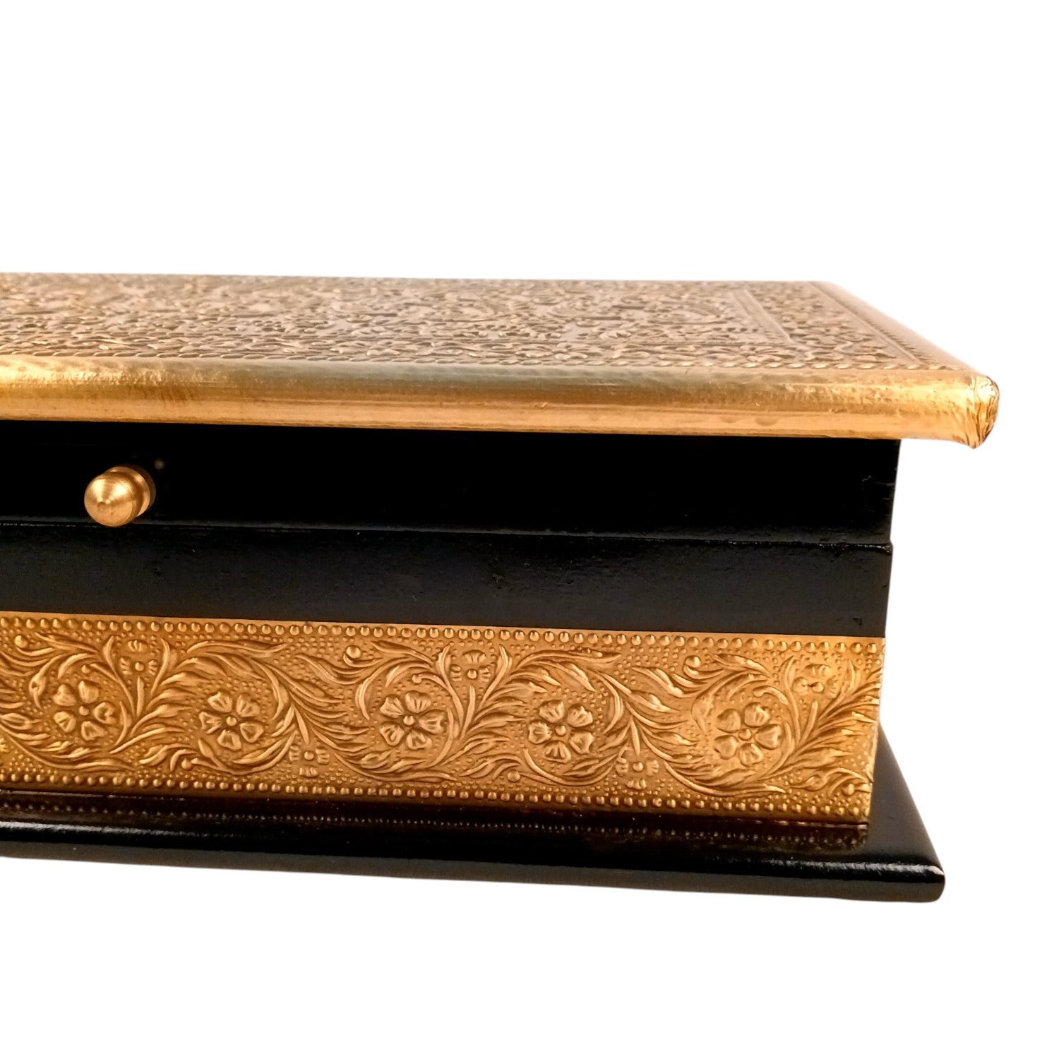 Wooden Jewelry Box for Bride | Bridal Gift Organizer for Women | Luxury Wedding Jewelry Storage Box | Compact Wood & Brass Jewellery Case for Travel & Occasions - 12 Inch - Apkamart