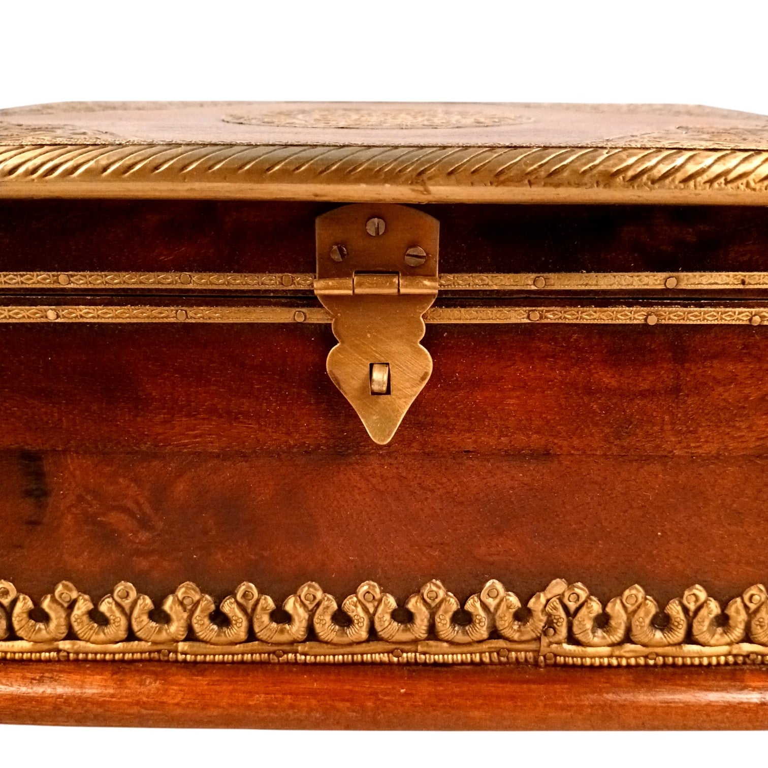 Handcrafted Small Trunk Storage Boxes | Multipurpose Organizer for Jewellery, Make-up Accessories & Home Decor Combo of Wooden Jewelry Boxes – 12 Inch (Set Of 2) - Apkamart