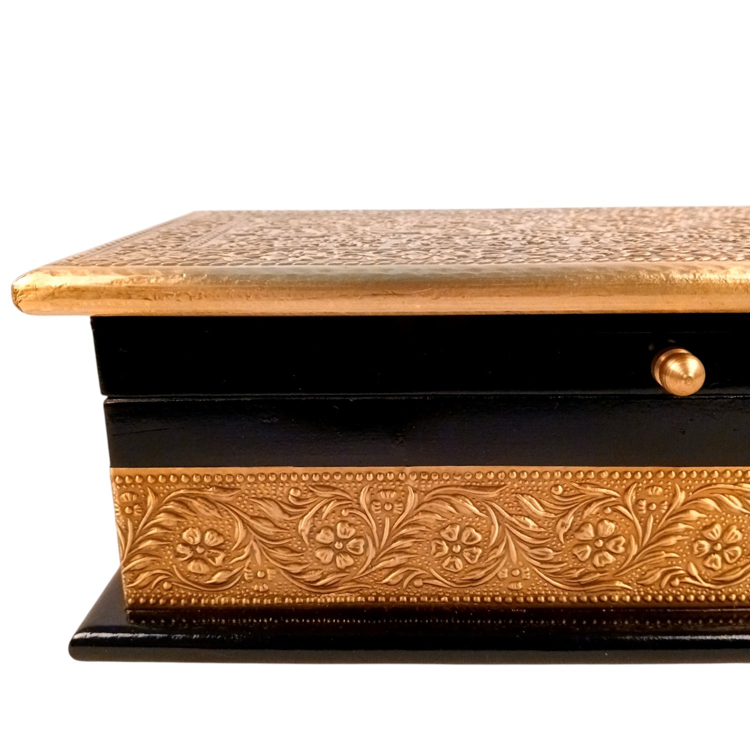 Wooden Jewelry Box for Bride | Bridal Gift Organizer for Women | Luxury Wedding Jewelry Storage Box | Compact Wood & Brass Jewellery Case for Travel & Occasions - 12 Inch - Apkamart