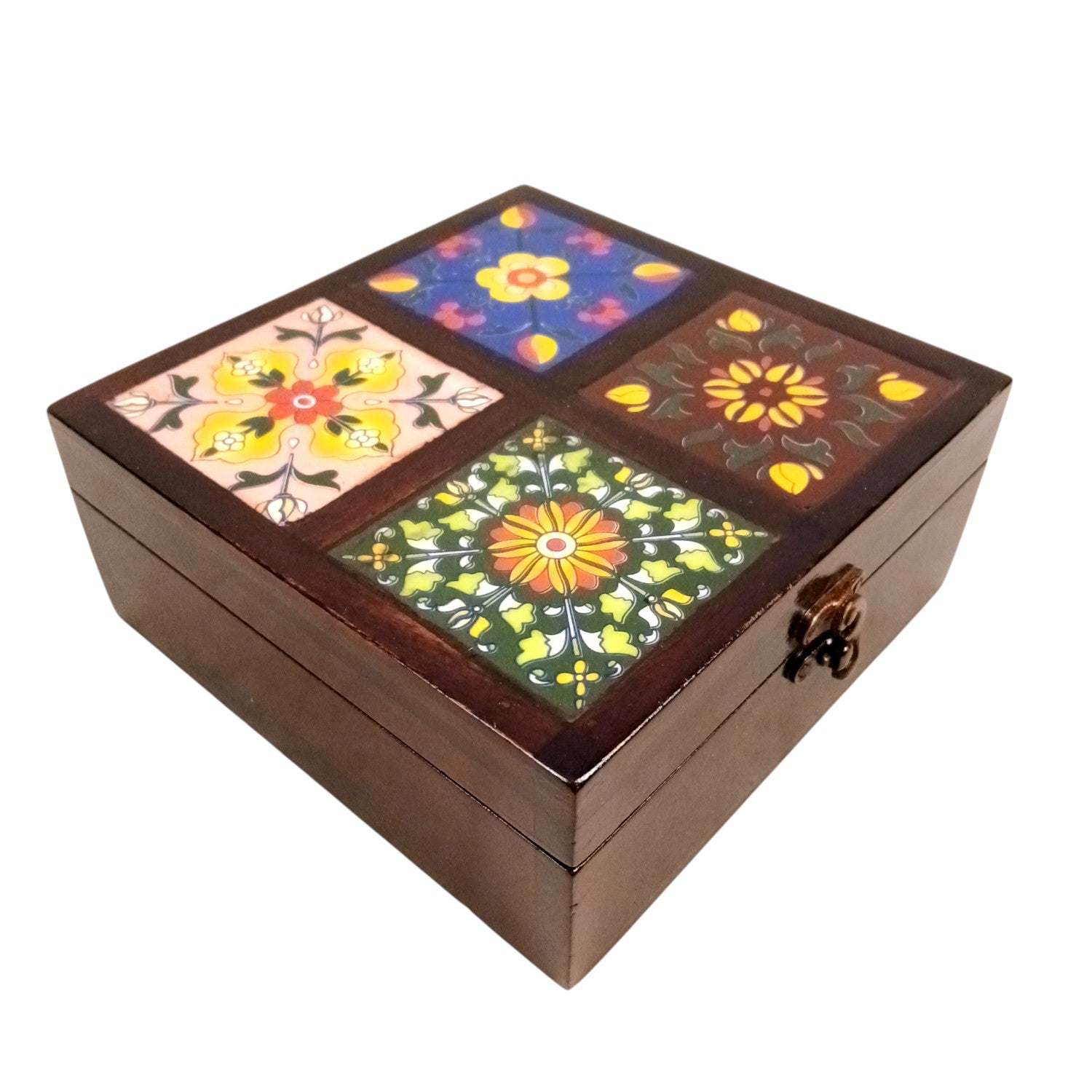 Wooden Jewellery Box | Bridal Box for Women | Luxury Jewellery Storage Gift Box for Bride | Custom Wedding Keepsake Organizer | Elegant Jewellery Box for Her - 7 Inch - Apkamart