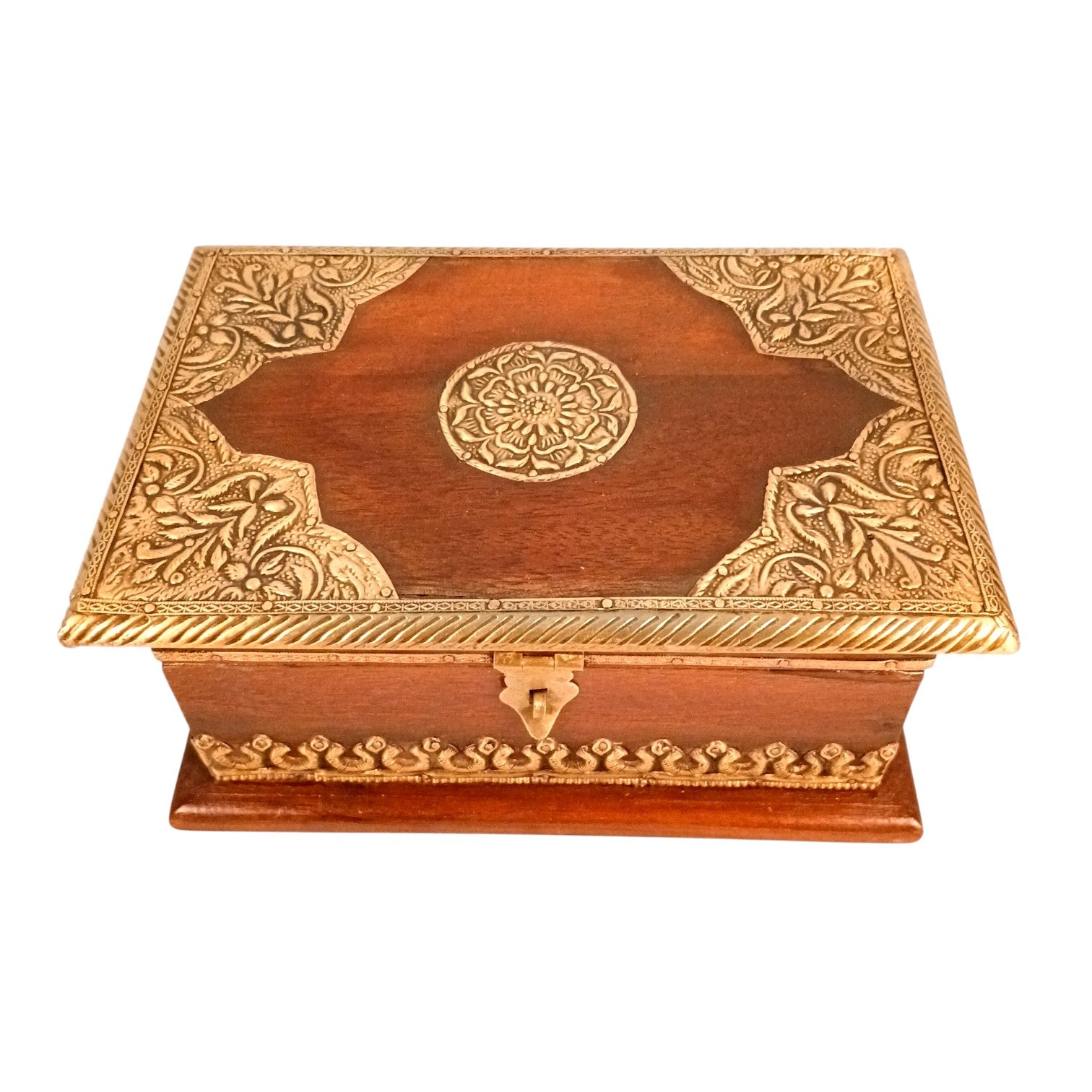 Handcrafted Small Trunk Storage Boxes | Multipurpose Organizer for Jewellery, Make-up Accessories & Home Decor Combo of Wooden Jewelry Boxes – 12 Inch (Set Of 2) - Apkamart