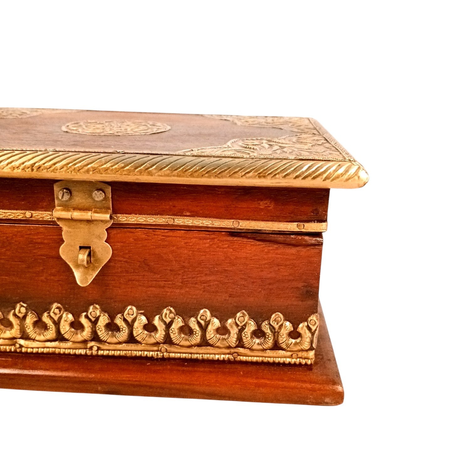 Handcrafted Small Trunk Storage Boxes | Multipurpose Organizer for Jewellery, Make-up Accessories & Home Decor Combo of Wooden Jewelry Boxes – 12 Inch (Set Of 2) - Apkamart