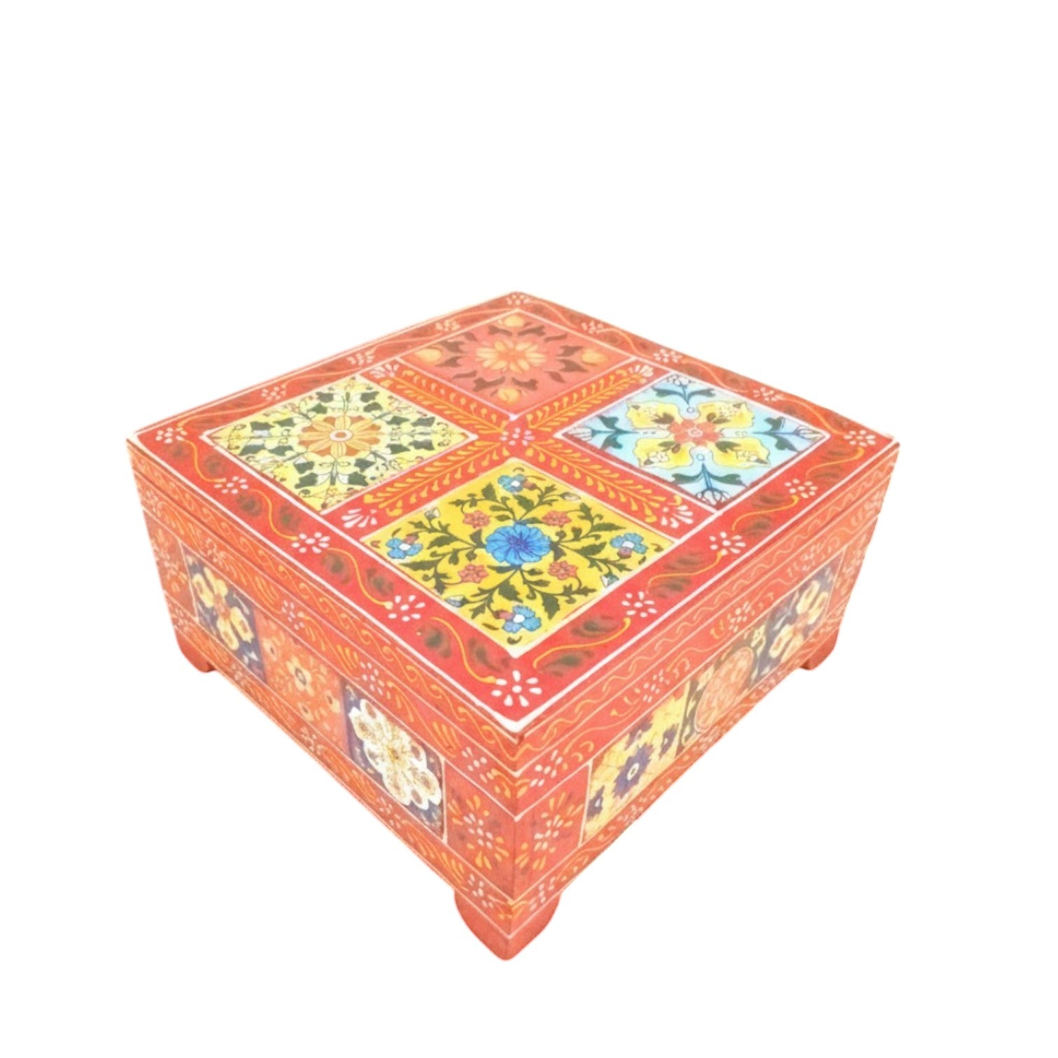 Handcrafted Wooden Box for Dry Fruits, Supari & Jewellery | Decorative Storage Box | Multipurpose Organizer for Gifting, Festive & Home Decor - 8 Inch - Apkamart