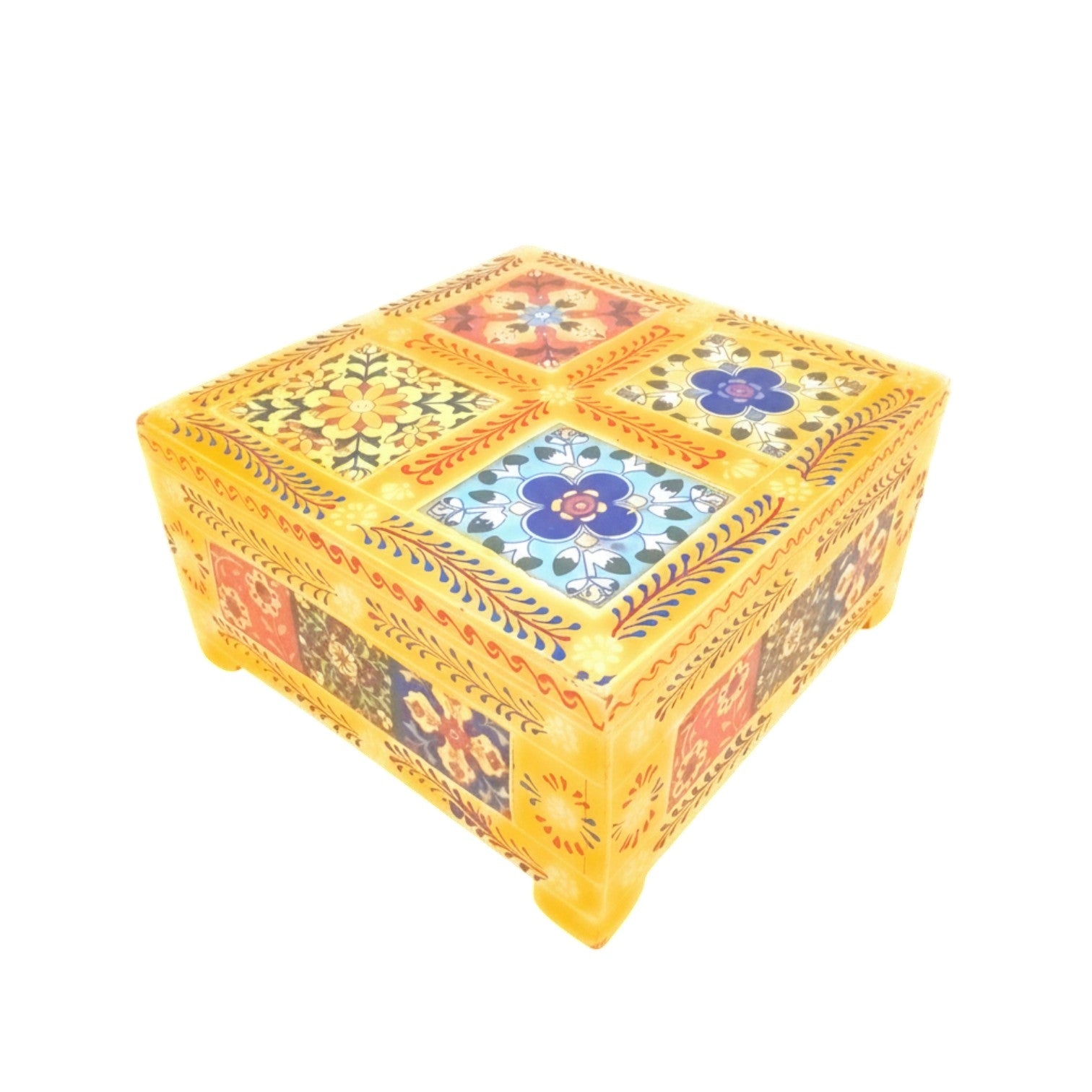 Handcrafted Wooden Box for Dry Fruits, Supari & Jewellery | Decorative Storage Box | Multipurpose Organizer for Gifting, Festive & Home Decor - 8 Inch - Apkamart