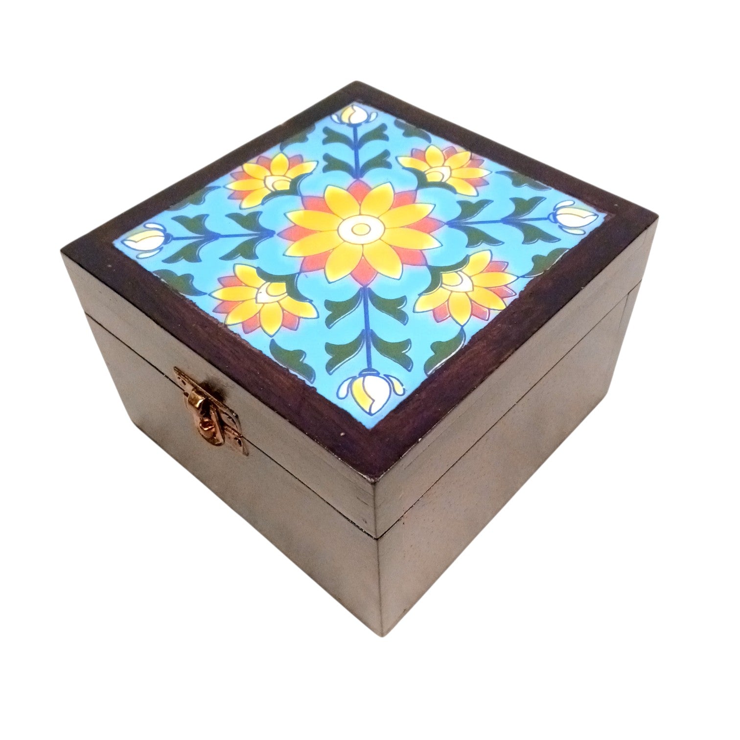 Jewellery Box | Handcrafted Storage Box | Antique Wooden Jewelry Organizer | Trinket Box for Rings, Earrings, Necklaces | Home Decor & Gift Item - 7 Inch - Apkamart