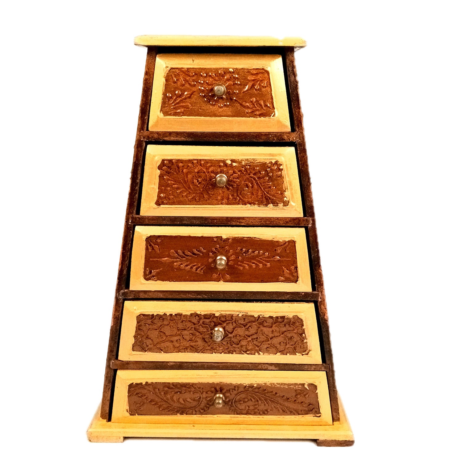 Jewellery Box with 3 Drawers | Handcrafted Jewellery Organizer for Rings, Earrings, Bangles, Watches | Decorative Storage Box for Dressing Table - 11 Inch - Apkamart #Style_Design 2