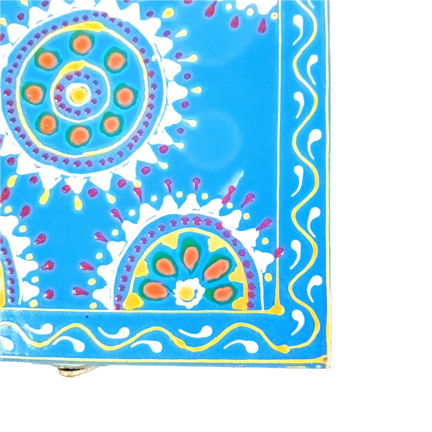 Jewellery Box | Decorative Wooden Jewelry Box - For Home, Table, Organizing Earring, Rings, Necklace & Gifts - 6 Inch - Apkamart #Colour_Blue