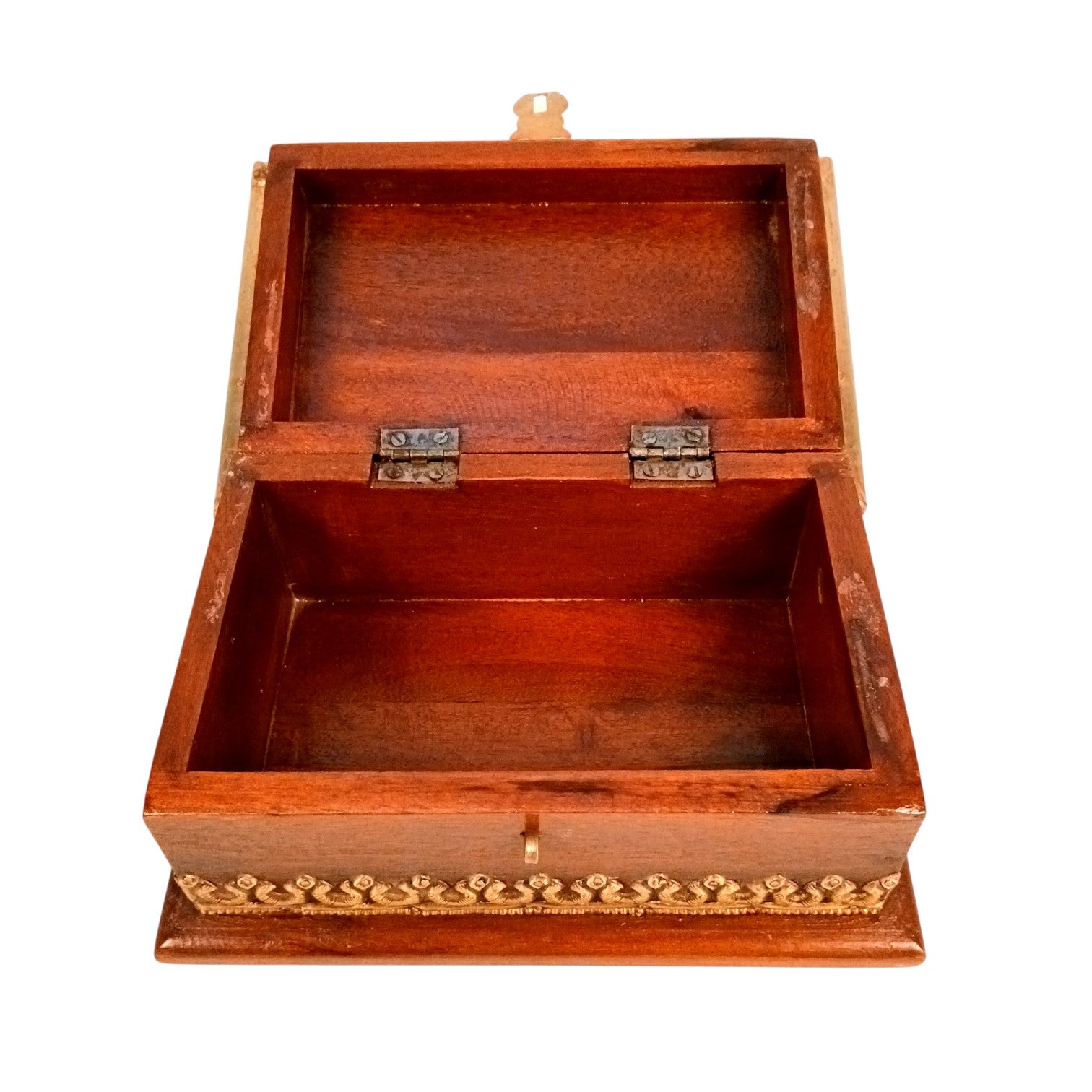 Wooden Small Trunk Storage Box | Handcrafted Utility Organizer for Jewellery, Make-up Accessories & Home Decor | Durable Multipurpose Storage Box & Utility Chest - 9 Inch - Apkamart