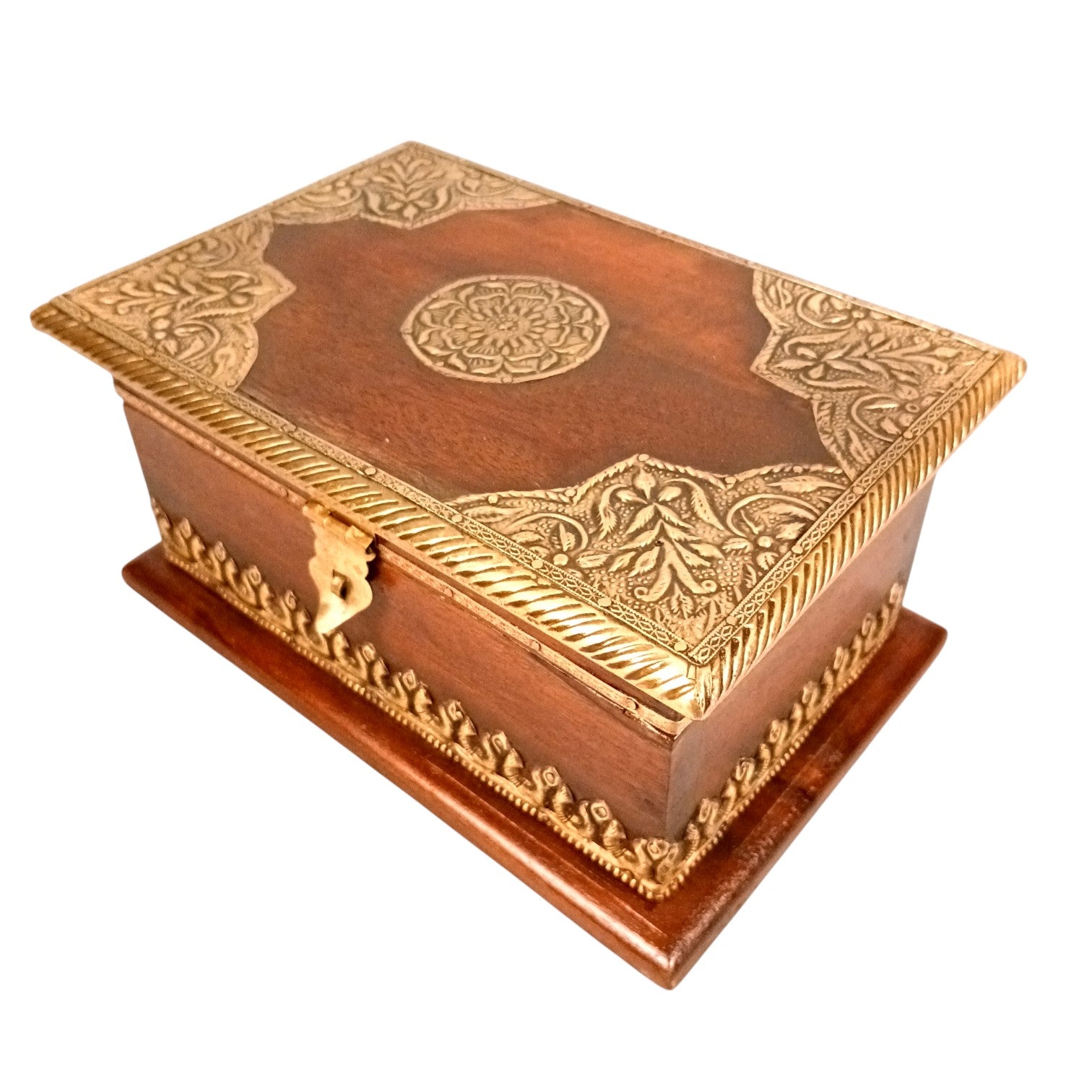 Handcrafted Small Trunk Storage Boxes | Multipurpose Organizer for Jewellery, Make-up Accessories & Home Decor Combo of Wooden Jewelry Boxes – 12 Inch (Set Of 2) - Apkamart