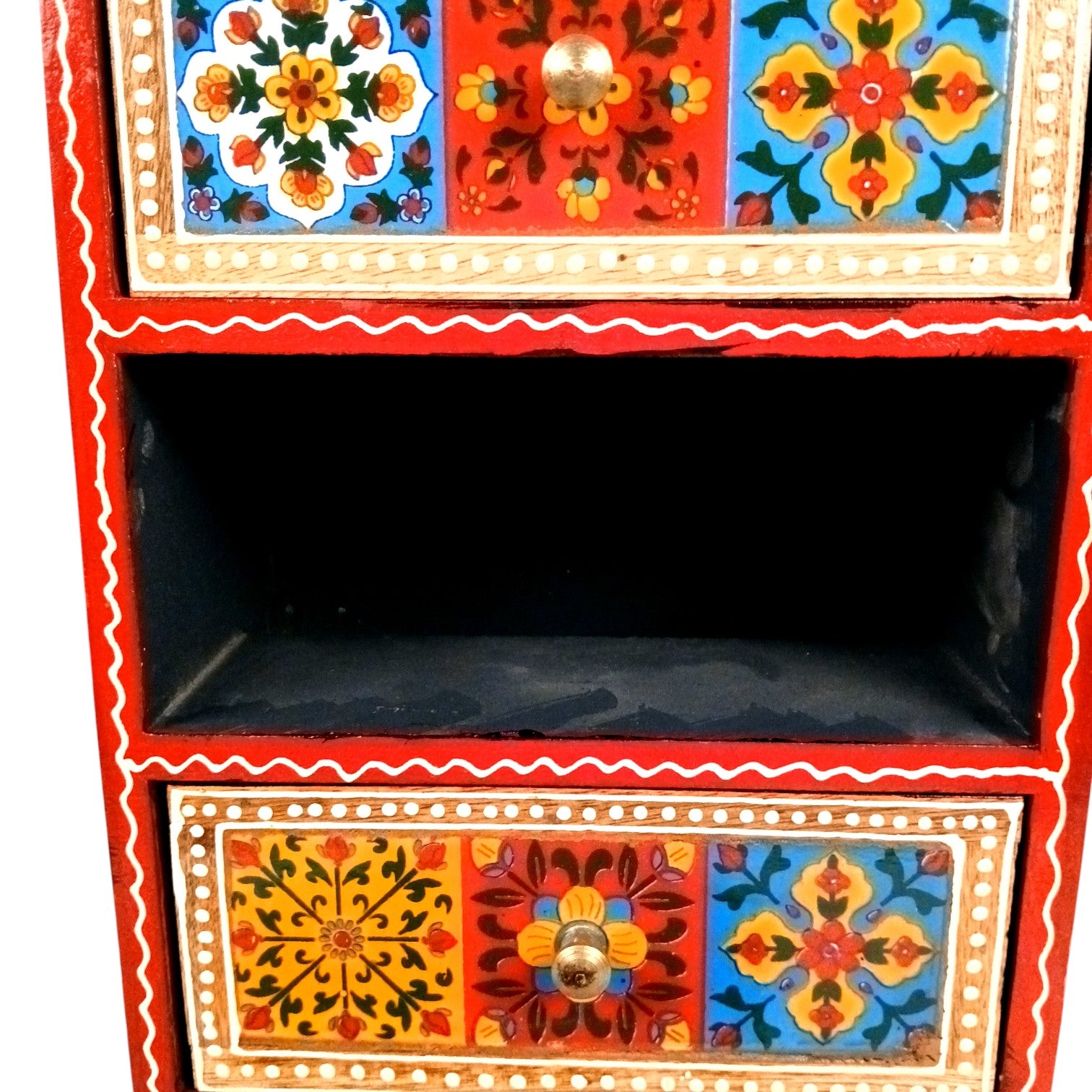 Jewellery Box | Wooden Jewellery Organizer with 3 Drawers | Storage Case for Rings, Earrings, Chains, Bangles & Makeup | Vanity Box for Women & Girls – 11 Inch - Apkamart #Style_Design 1