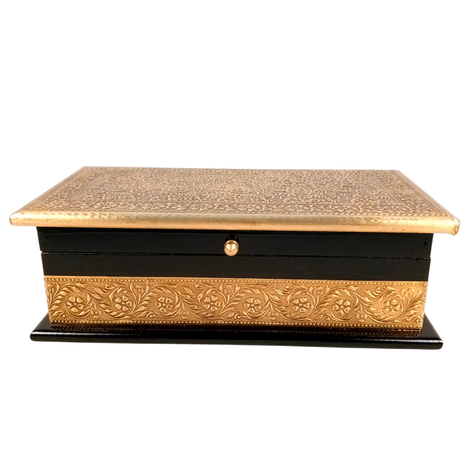 Wooden Jewelry Box for Bride | Bridal Gift Organizer for Women | Luxury Wedding Jewelry Storage Box | Compact Wood & Brass Jewellery Case for Travel & Occasions - 12 Inch - Apkamart